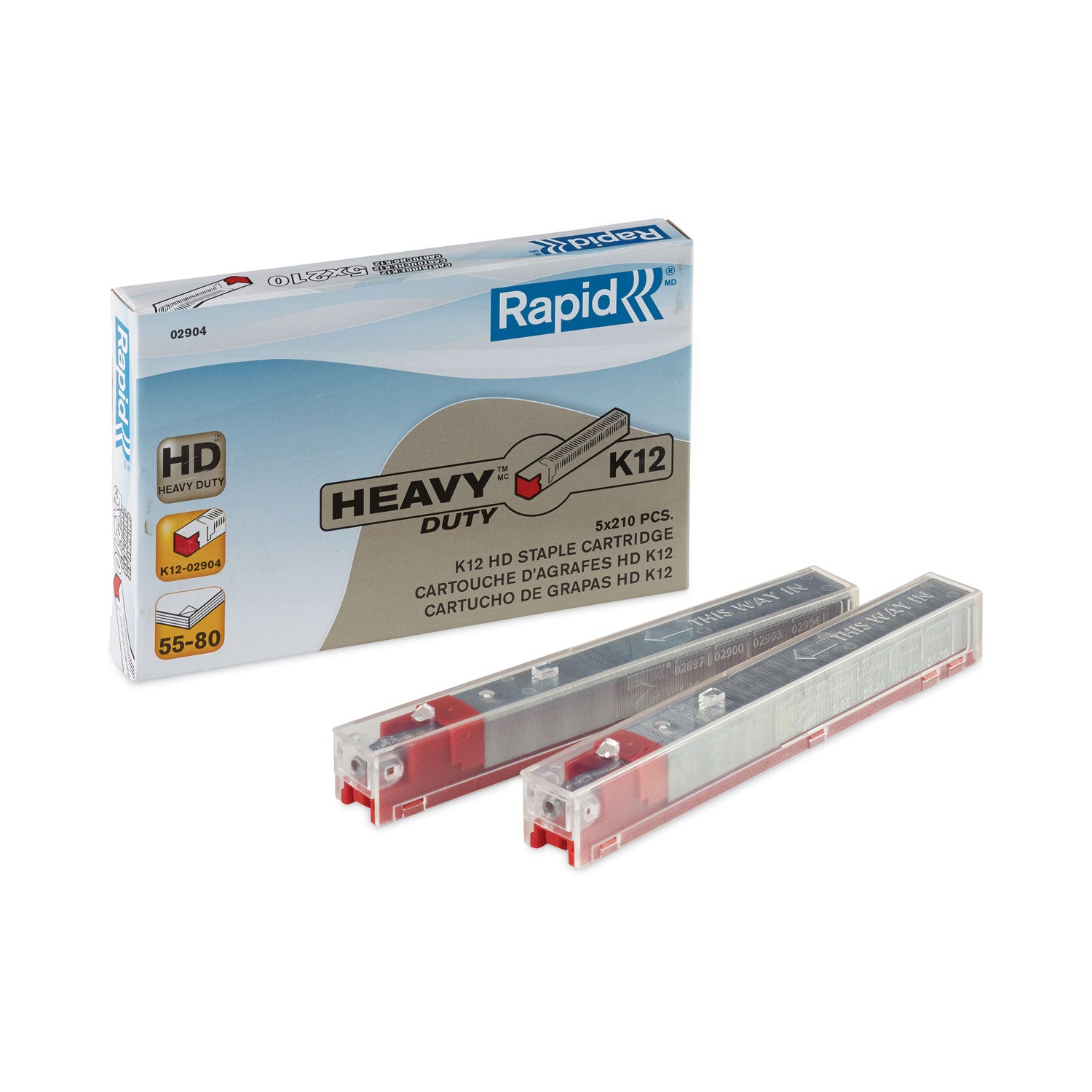 Heavy Duty - 29/64" Leg - Holds 80 Sheet(s) - Red - 1050 / Box