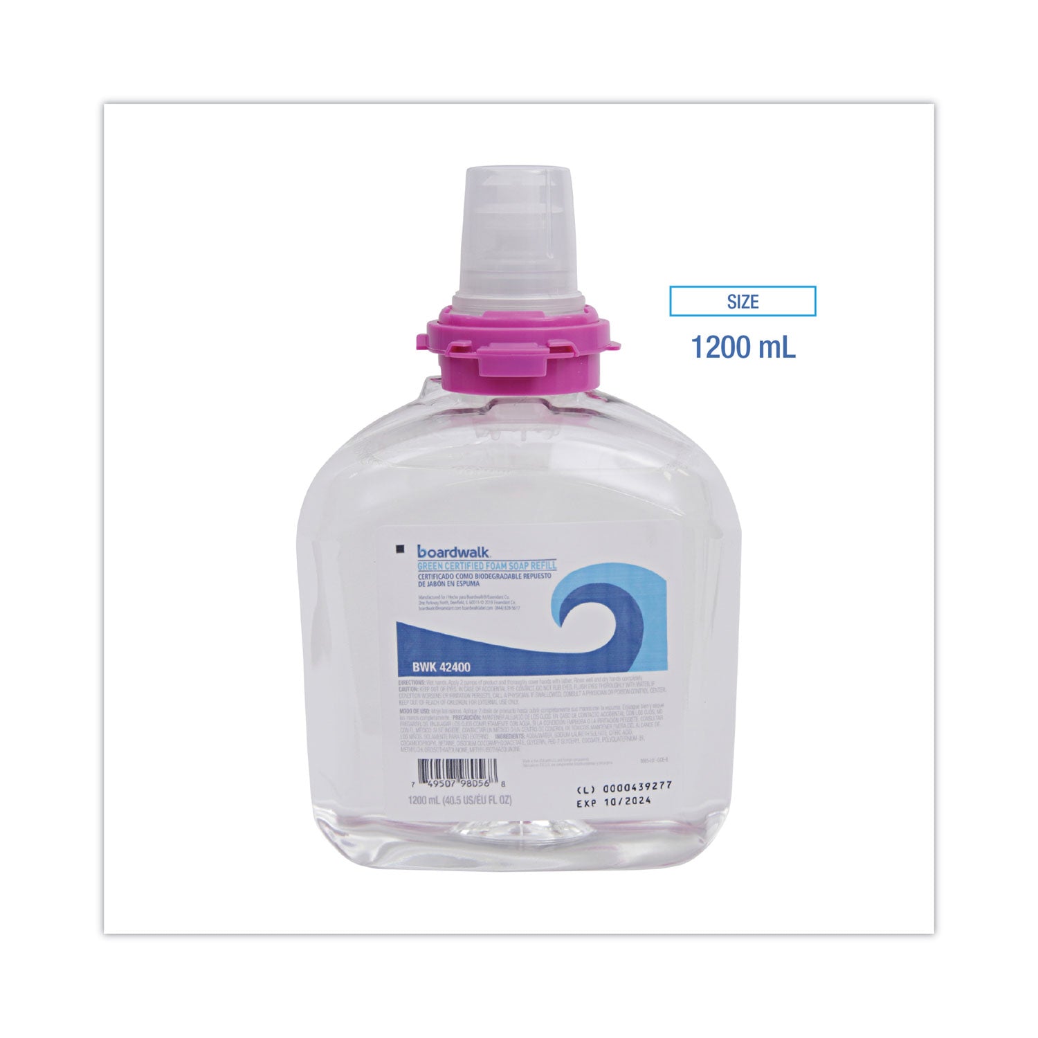Green Certified Foam Soap Refill, Unscented, 1,200 mL, 2/Carton