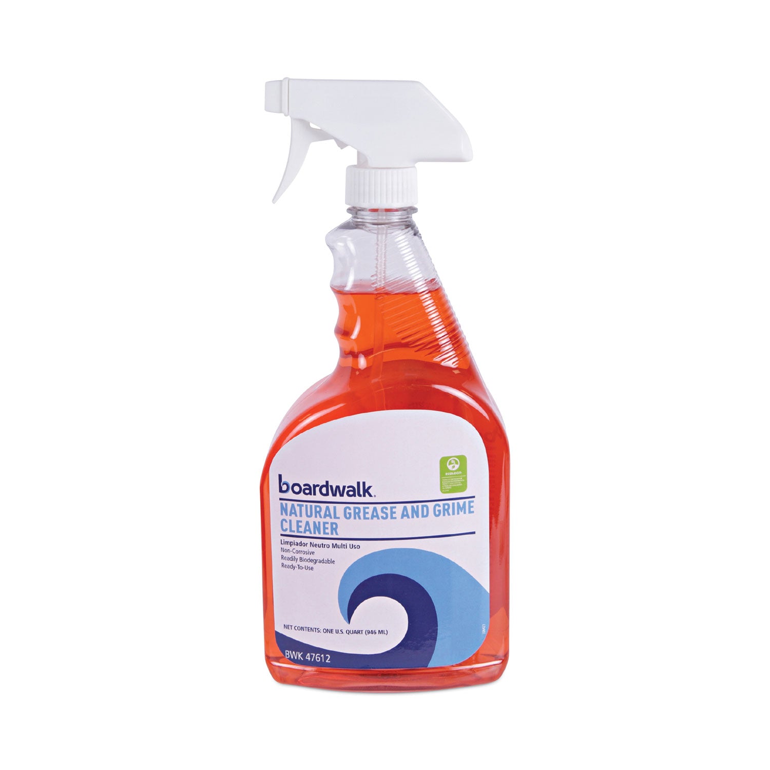 Natural Grease and Grime Cleaner, Unscented, 32 oz Spray Bottle, 12/Carton