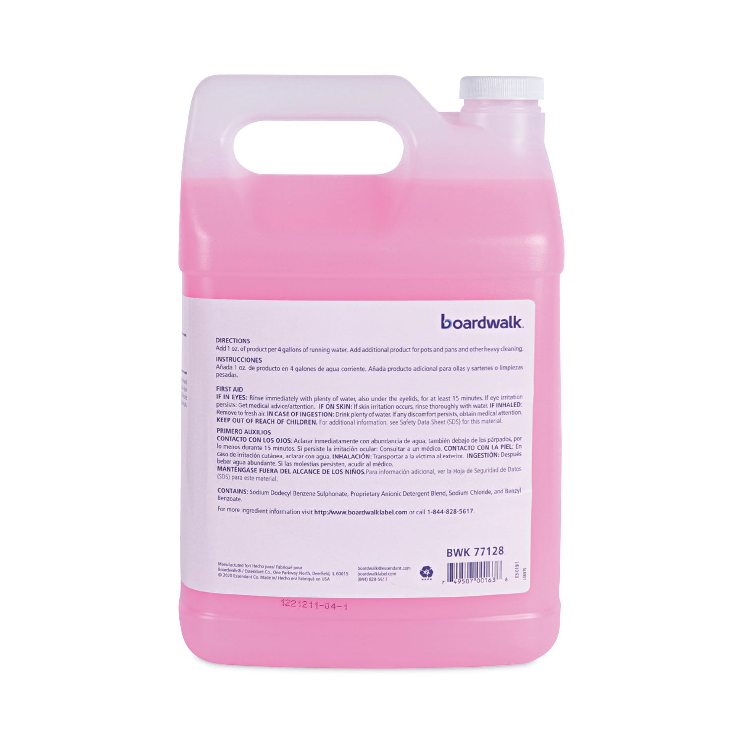 Industrial Strength Pot and Pan Hand Dishwashing Detergent, Herbal Scent, 1 gal Bottle, 4/Carton