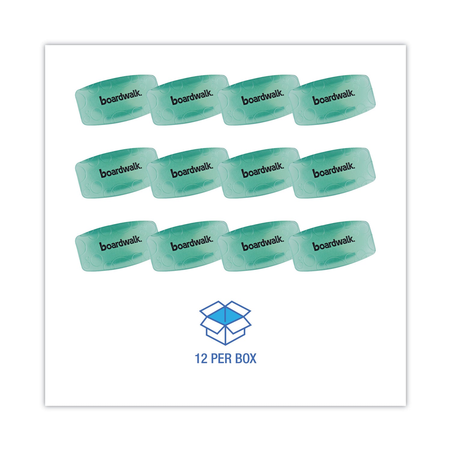 Toilet Bowl Clip, Cucumber Melon Scent, Green, 12/Box