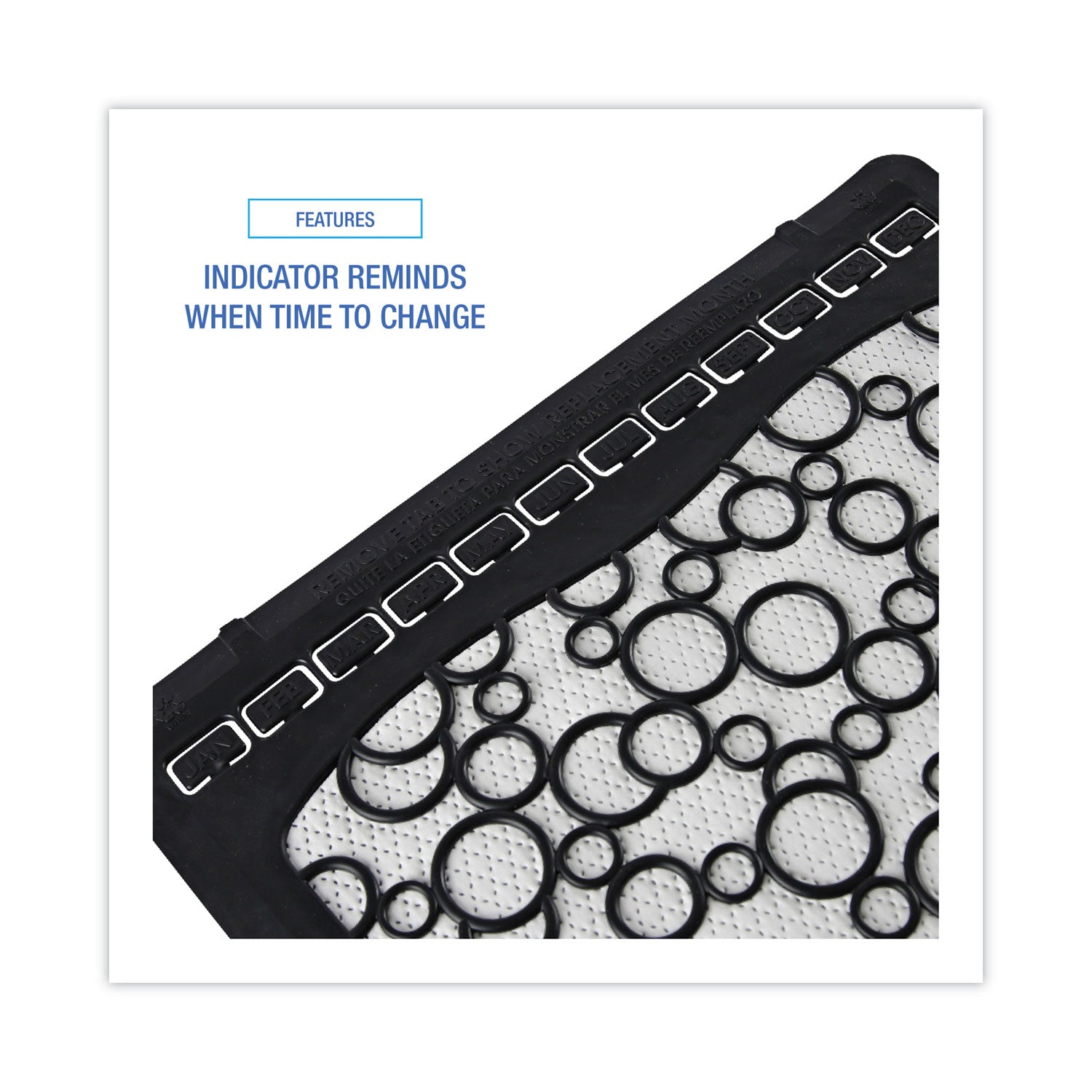 Disposable Urinal Floor Mat 2.0, Slip-Resistant Rubber, 17.5 x 20, Black/White, 6/Carton