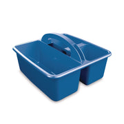 Deflecto Antimicrobial Kids Storage Caddy - 3 Compartment(s) - 5.34" Height x 9.37" Width x 9.32" Depth - Antimicrobial, Lightweight, Portable, Mold Resistant, Mildew Resistant, Durable, Washable, Stackable - Blue - Polypropylene - 1 Each