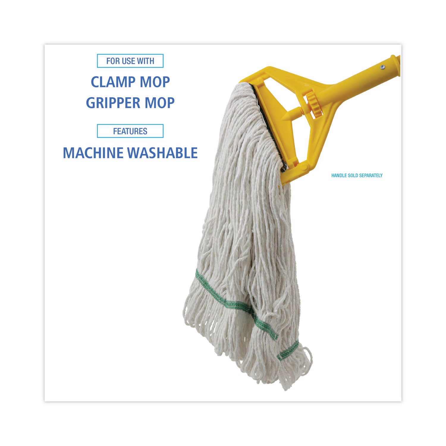 Narrowband Looped-End Mop Head, Premium Standard Head, Cotton/Rayon Fiber, Medium, White