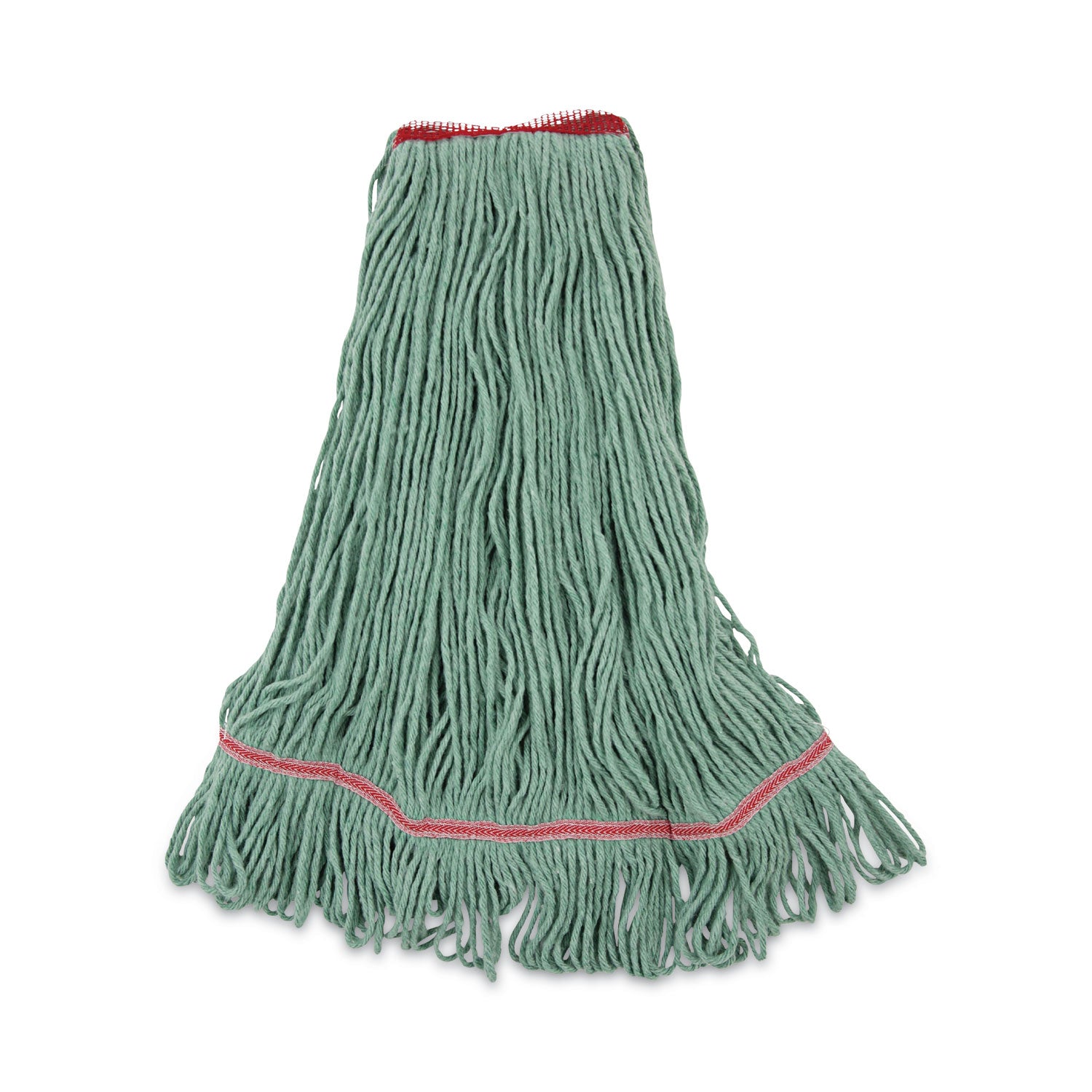 Narrowband Looped-End Mop Head, Premium Standard Head, Cotton/Rayon Fiber, Large, Green