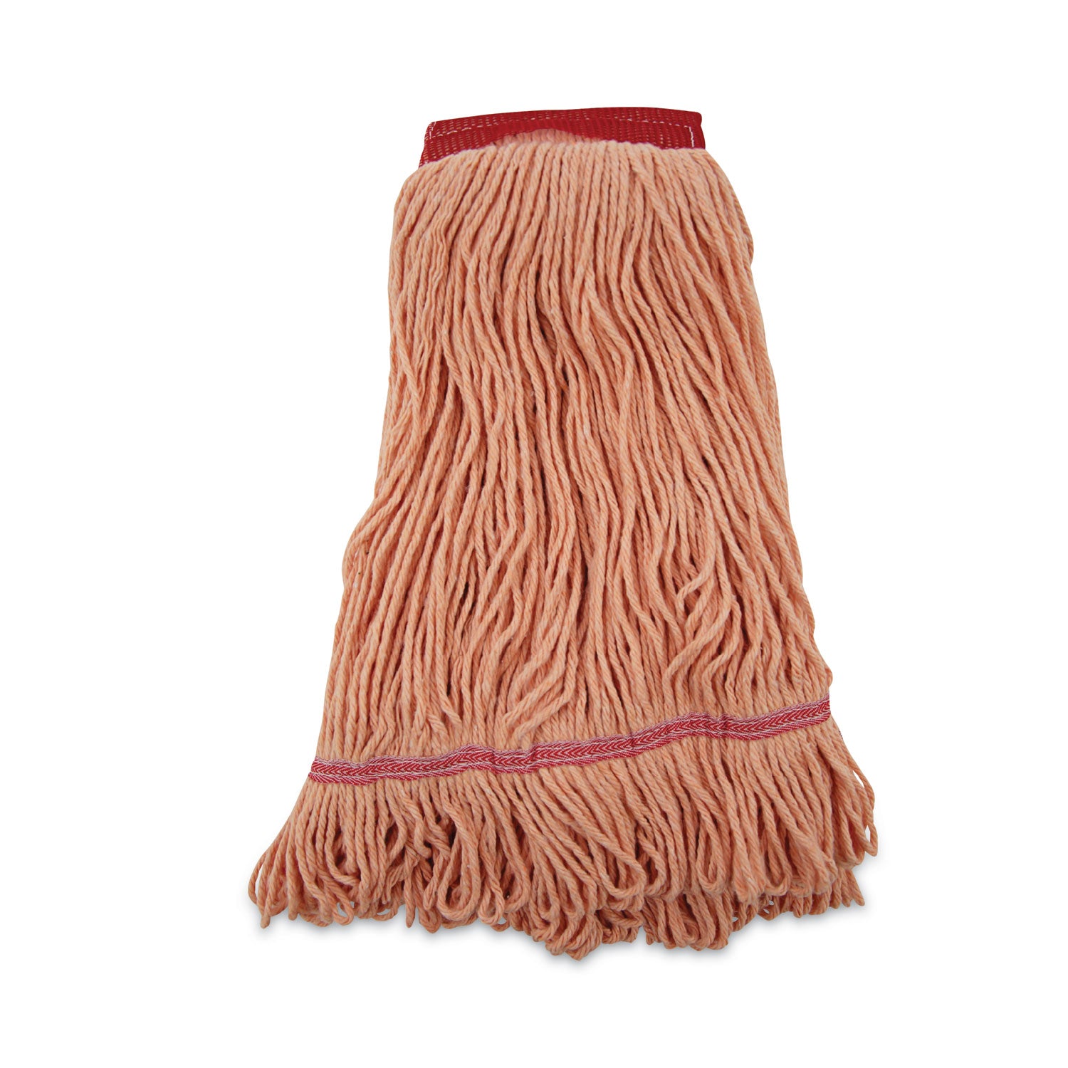 Super Loop Wet Mop Head, Cotton/synthetic Fiber, 5" Headband, Large Size, Orange, 12/carton