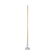 Screw Clamp Metal Head Wooden Mop Handle, #20+, 1.13" dia x 62", Natural