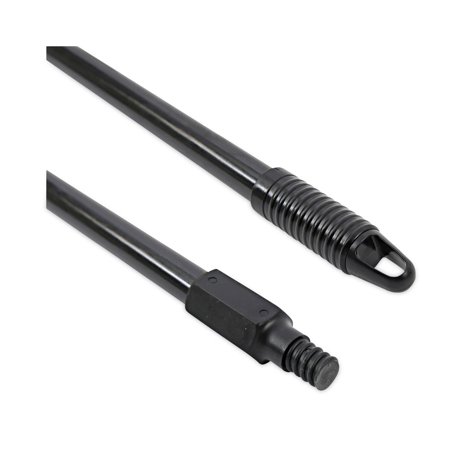 Fiberglass Broom Handle, Nylon Plastic Threaded End, 1" dia x 60", Black