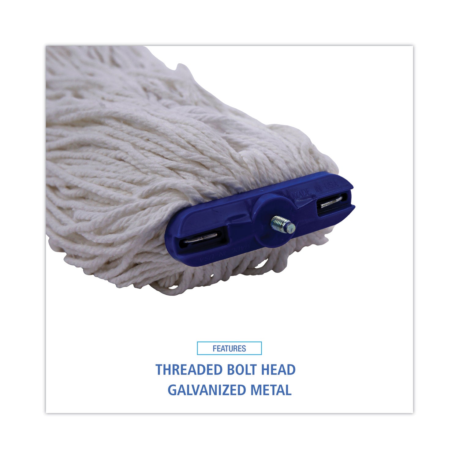 Cut-End Lie-Flat Wet Mop Head, Rayon, 16oz, White, 12/carton