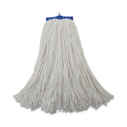 Mop Head, Economical Lie-Flat Head, Rayon Fiber, 20oz, White, 12/carton