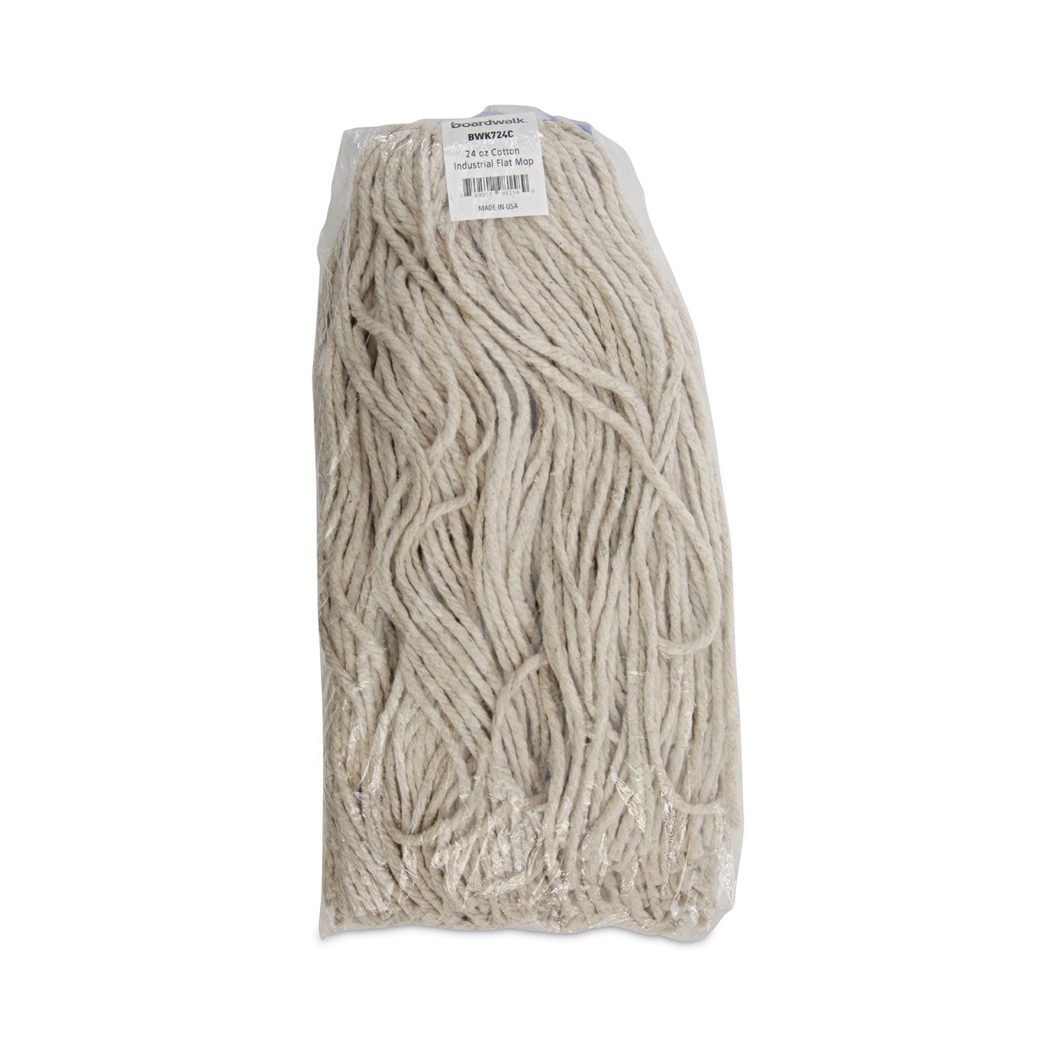 Cut-End Lie-Flat Wet Mop Head, Cotton, 24oz, White, 12/carton
