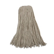 Mop Head, Economical Lie-Flat Head, Cotton Fiber, 32oz, White, 12/carton