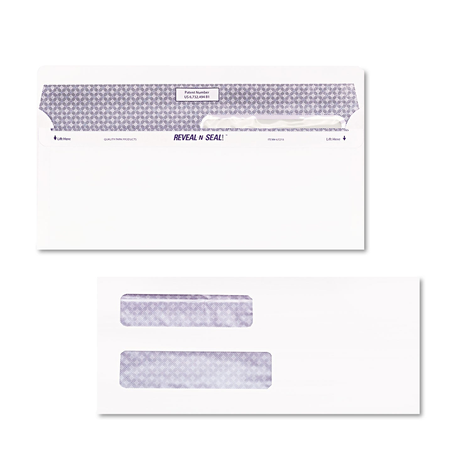 Double Window - #8 5/8 - 3 5/8" Width x 8 5/8" Length - 24 lb - Self-sealing - White - 500 / Box