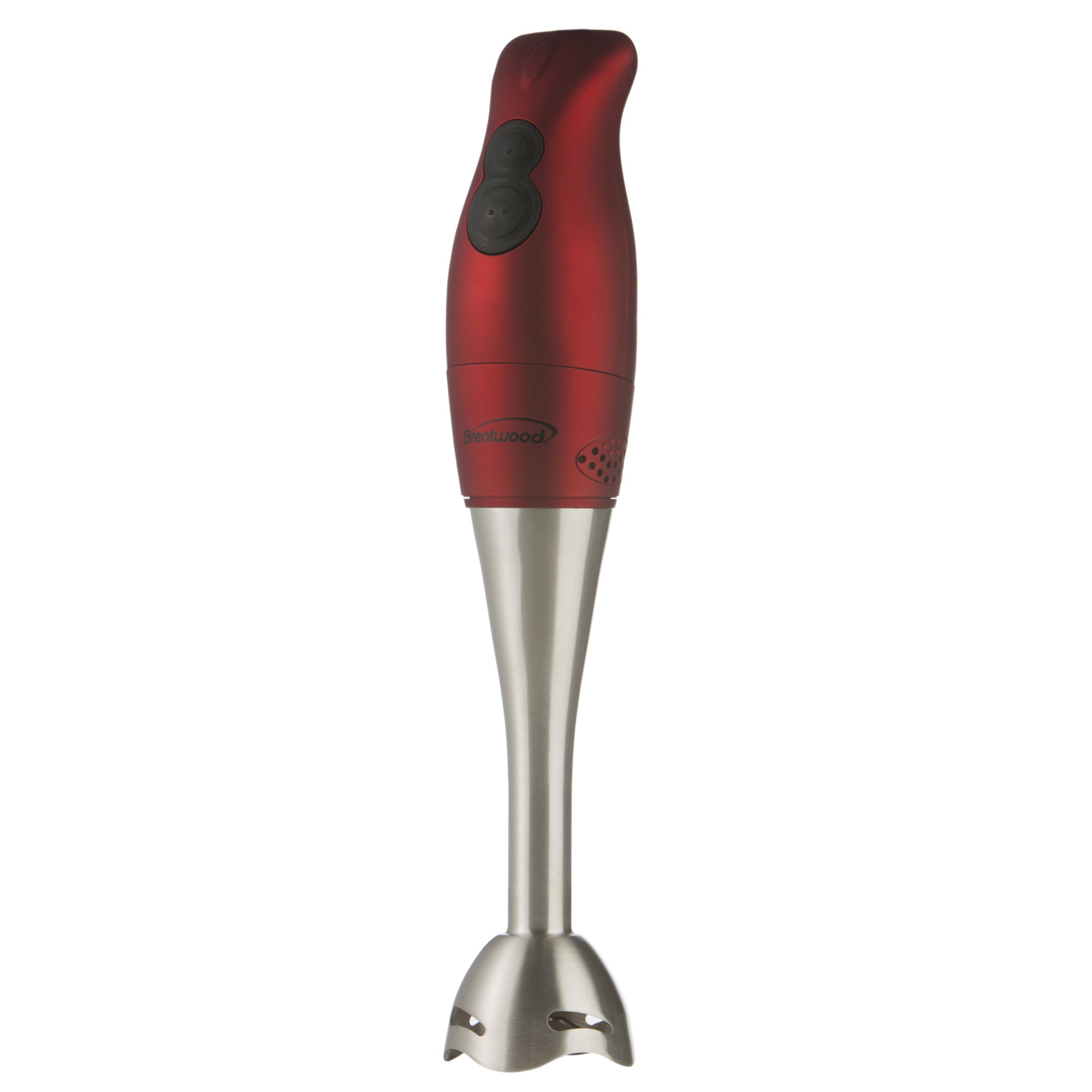 Brentwood 2-Speed 200W Hand Blender with Stainless Steel Leg, Red