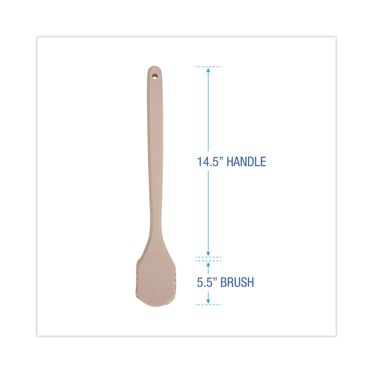 Utility Brush, Cream Tampico Bristles, 5.5" Brush, 14.5" Tan Plastic Handle