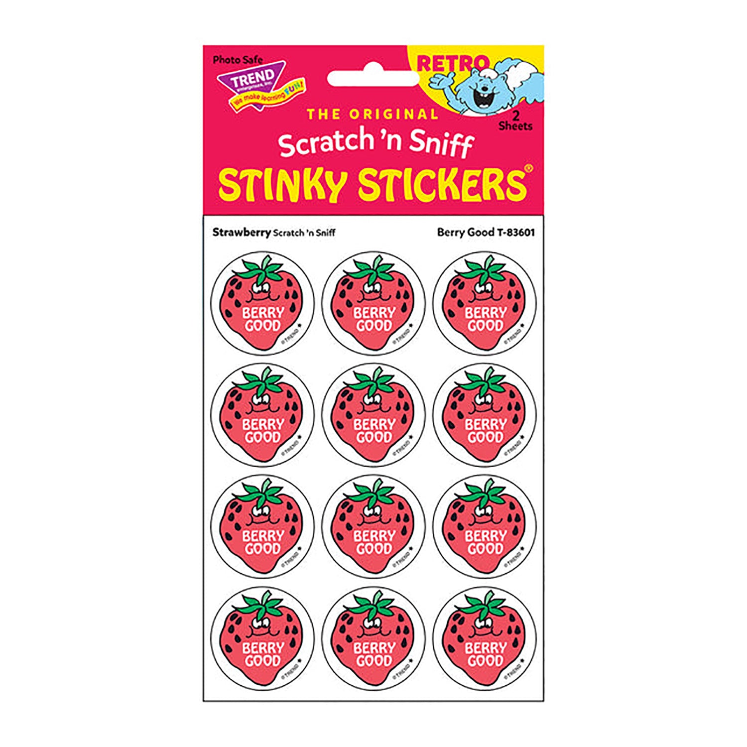 Berry Good/Strawberry Scented Stickers, Pack of 24