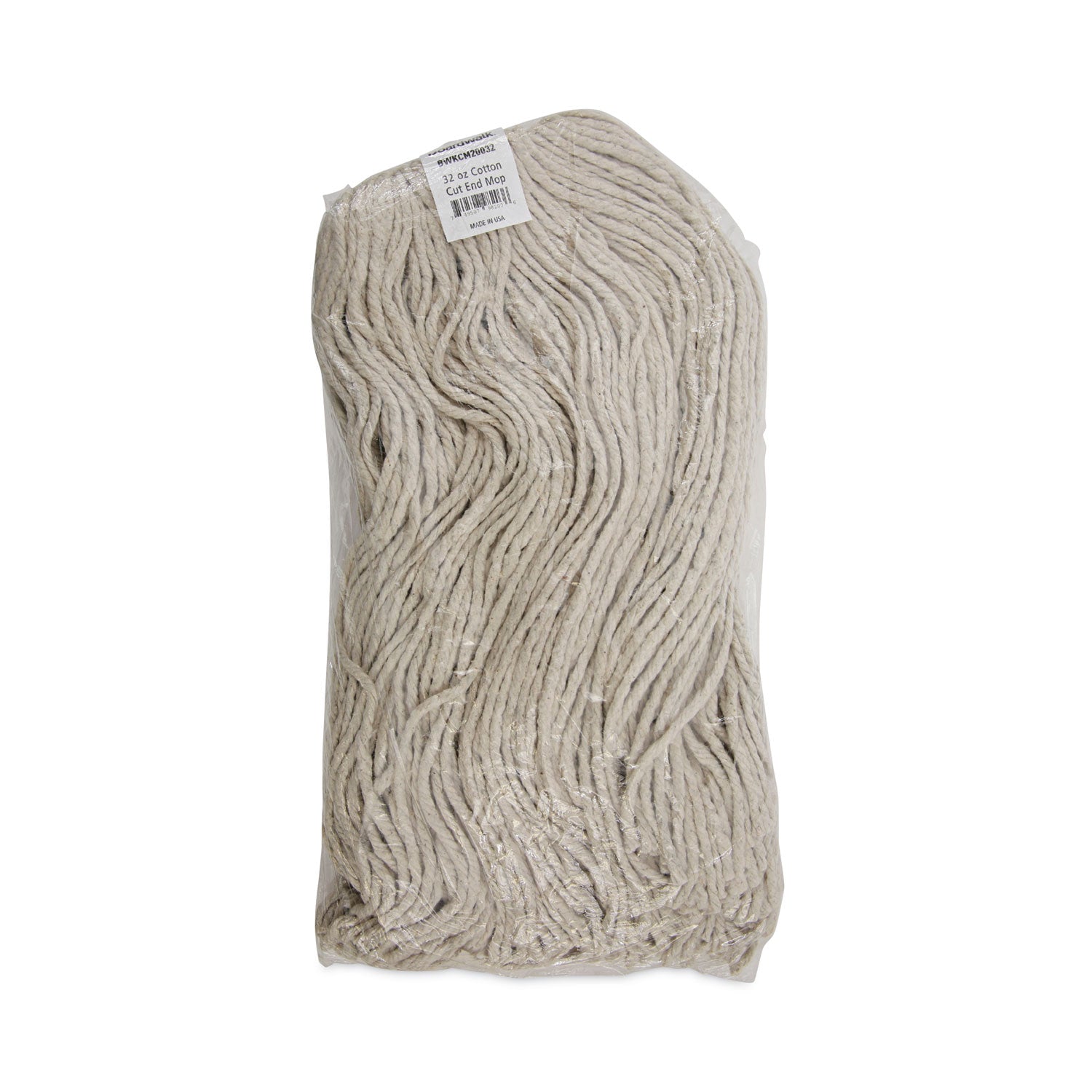 Mop Head, Cotton, Cut-End, White, 4-Ply, 32oz, 12/carton