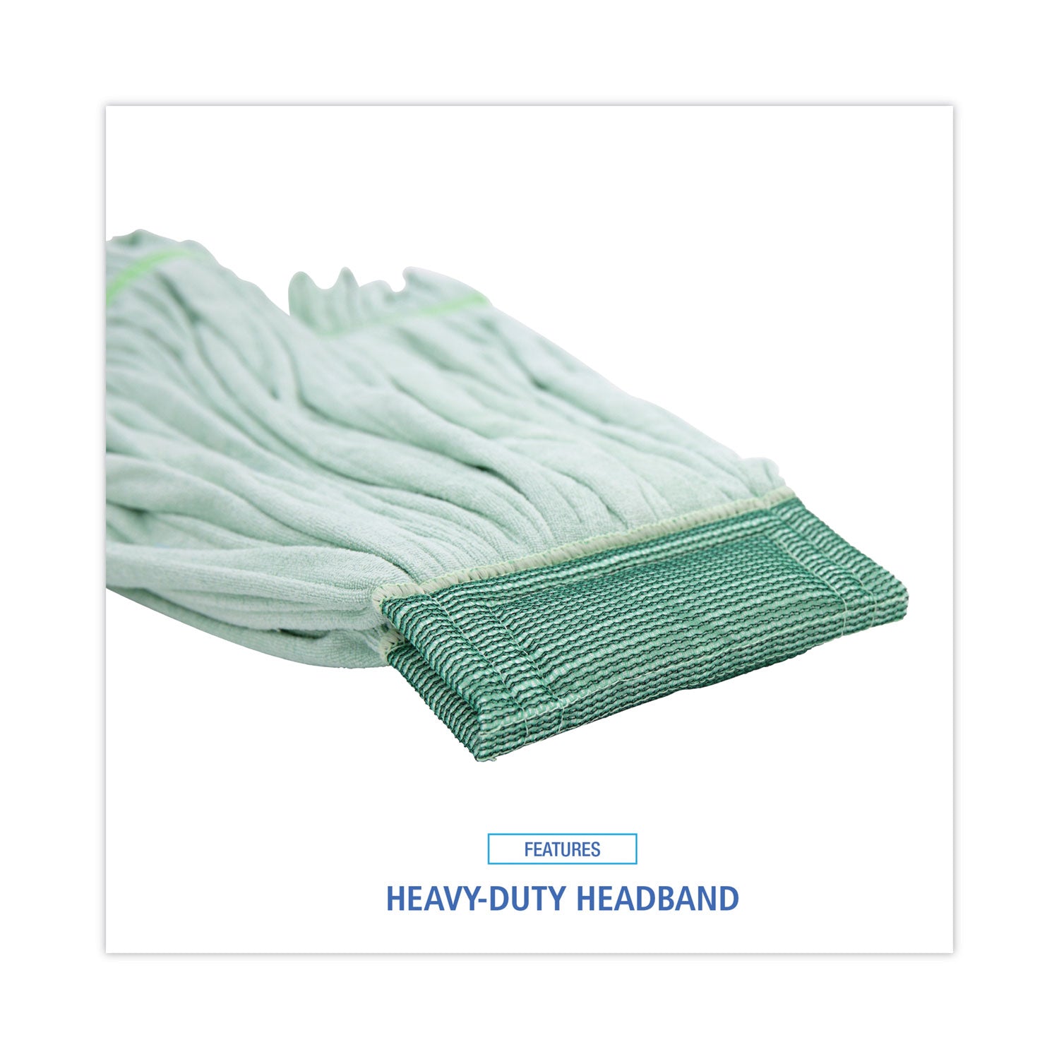 Microfiber Looped-End Wet Mop Head, Large, Green, 12/carton