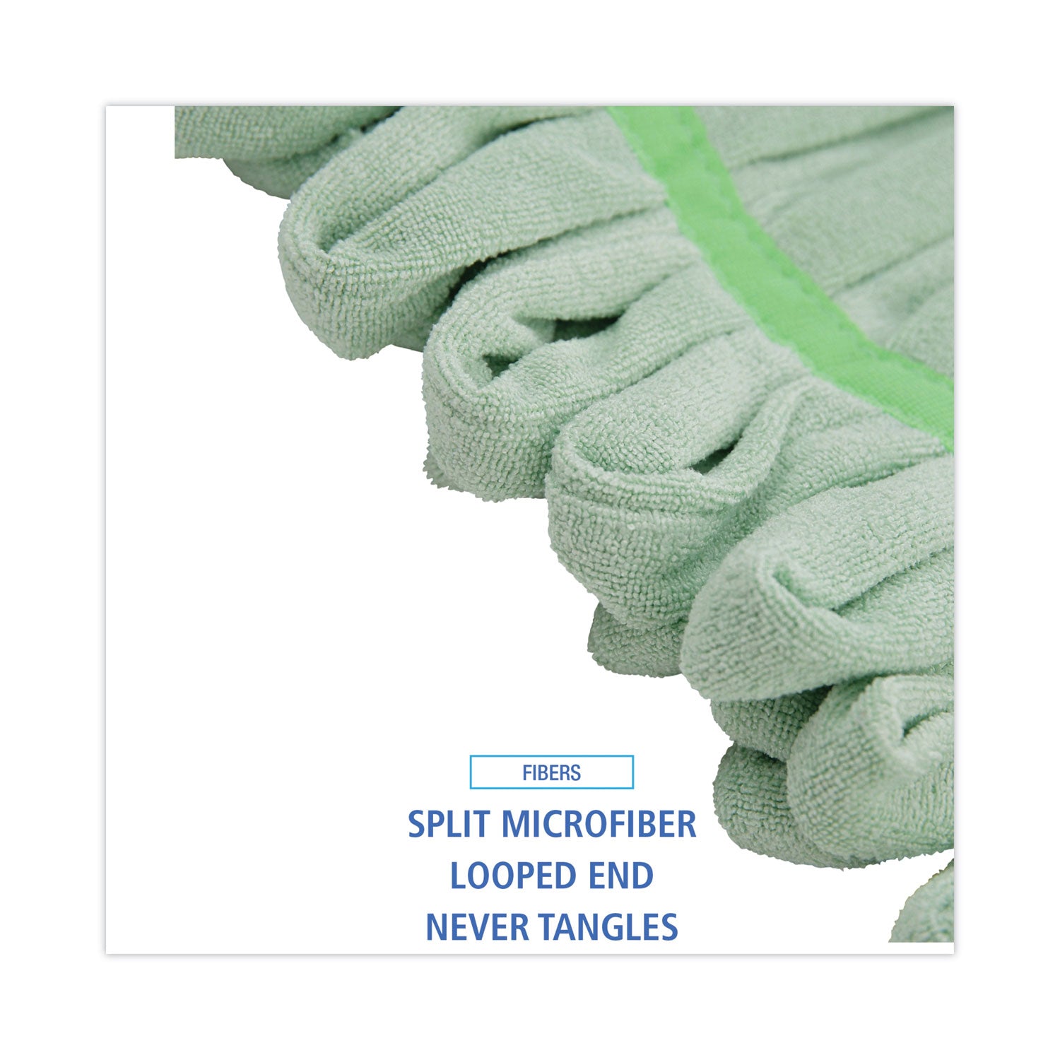 Microfiber Looped-End Wet Mop Head, Medium, Green