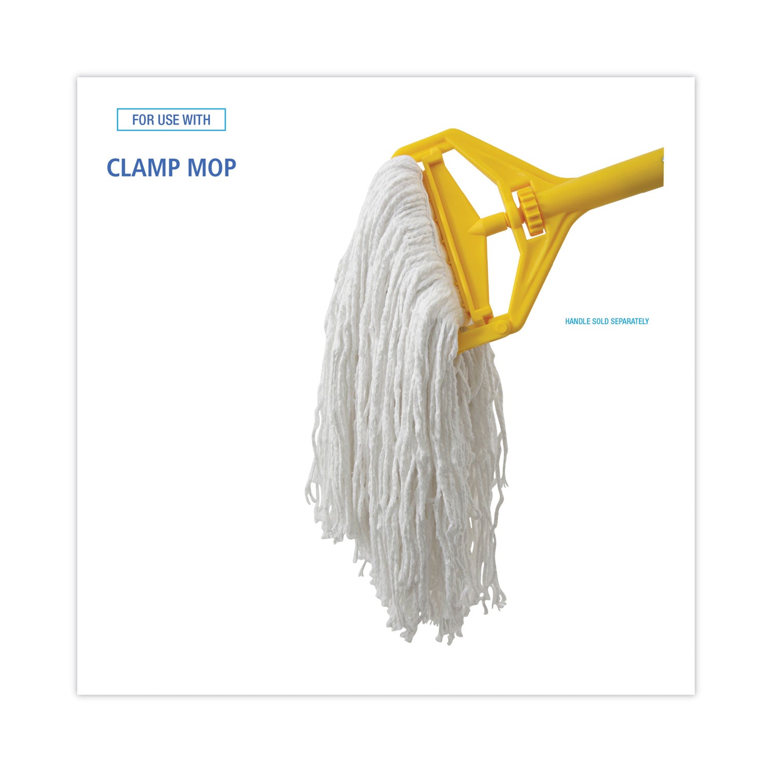 Cut-End Wet Mop Heads, Rayon, White, 12/Carton