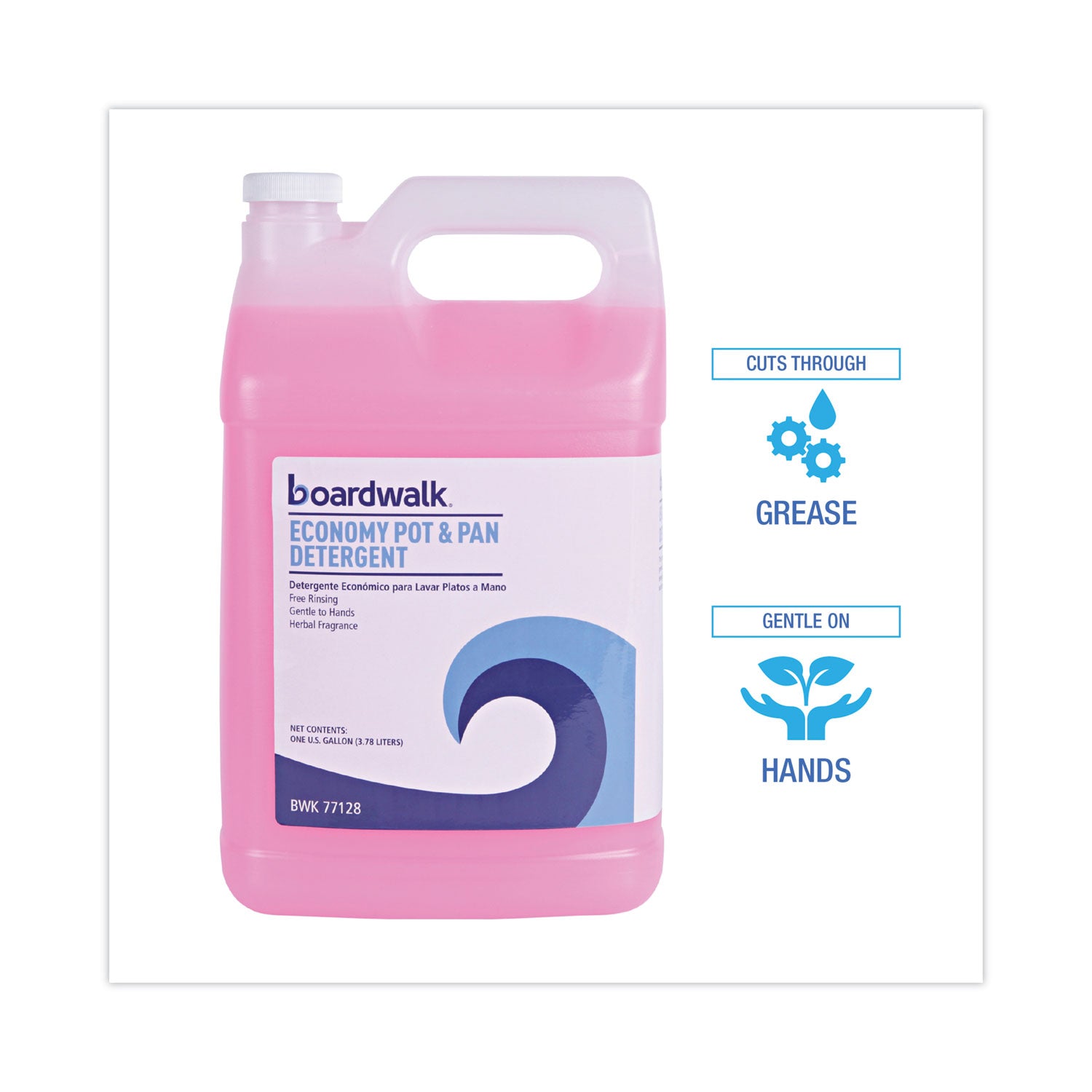 Industrial Strength Pot and Pan Hand Dishwashing Detergent, Herbal Scent, 1 gal Bottle