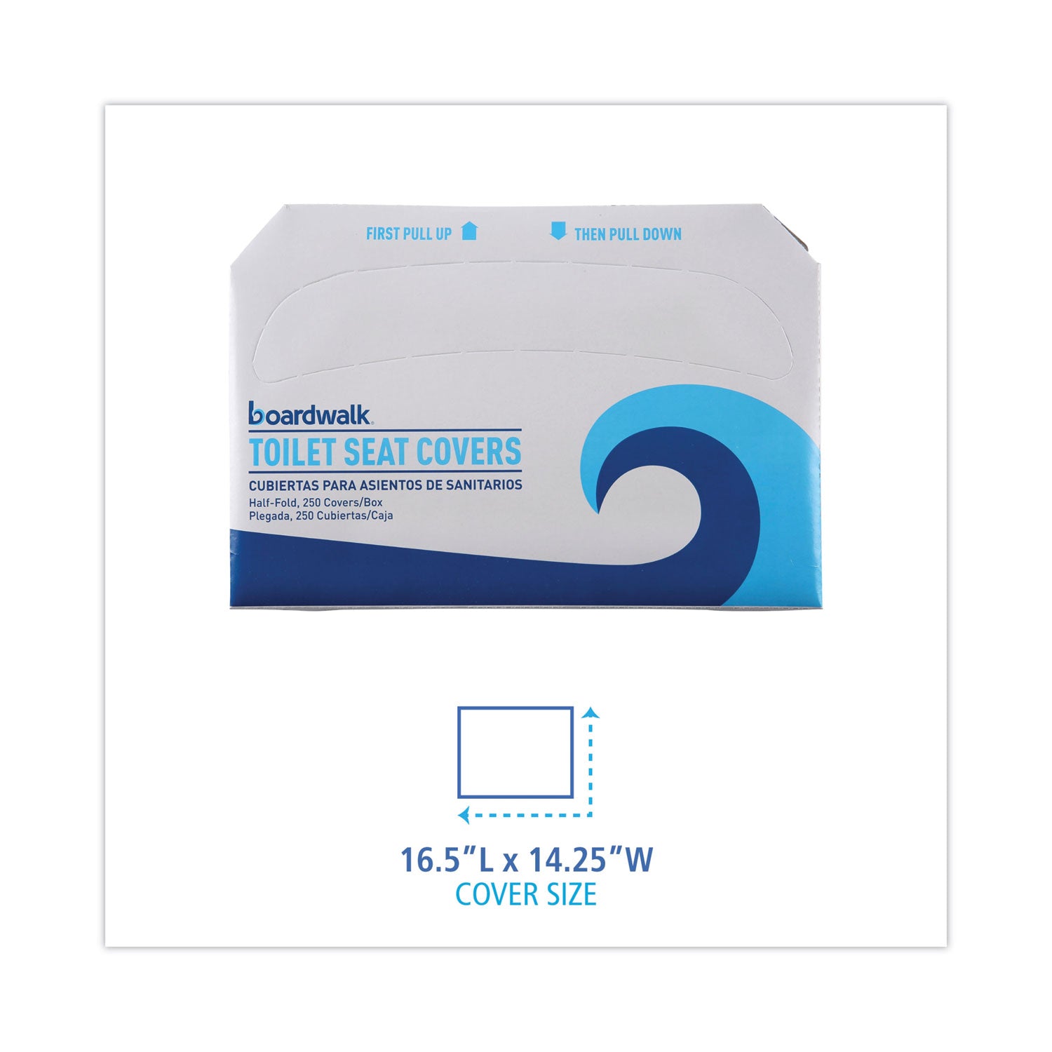 Premium Half-Fold Toilet Seat Covers, 14.17 x 16.73, White, 250 Covers/Sleeve, 4 Sleeves/Carton