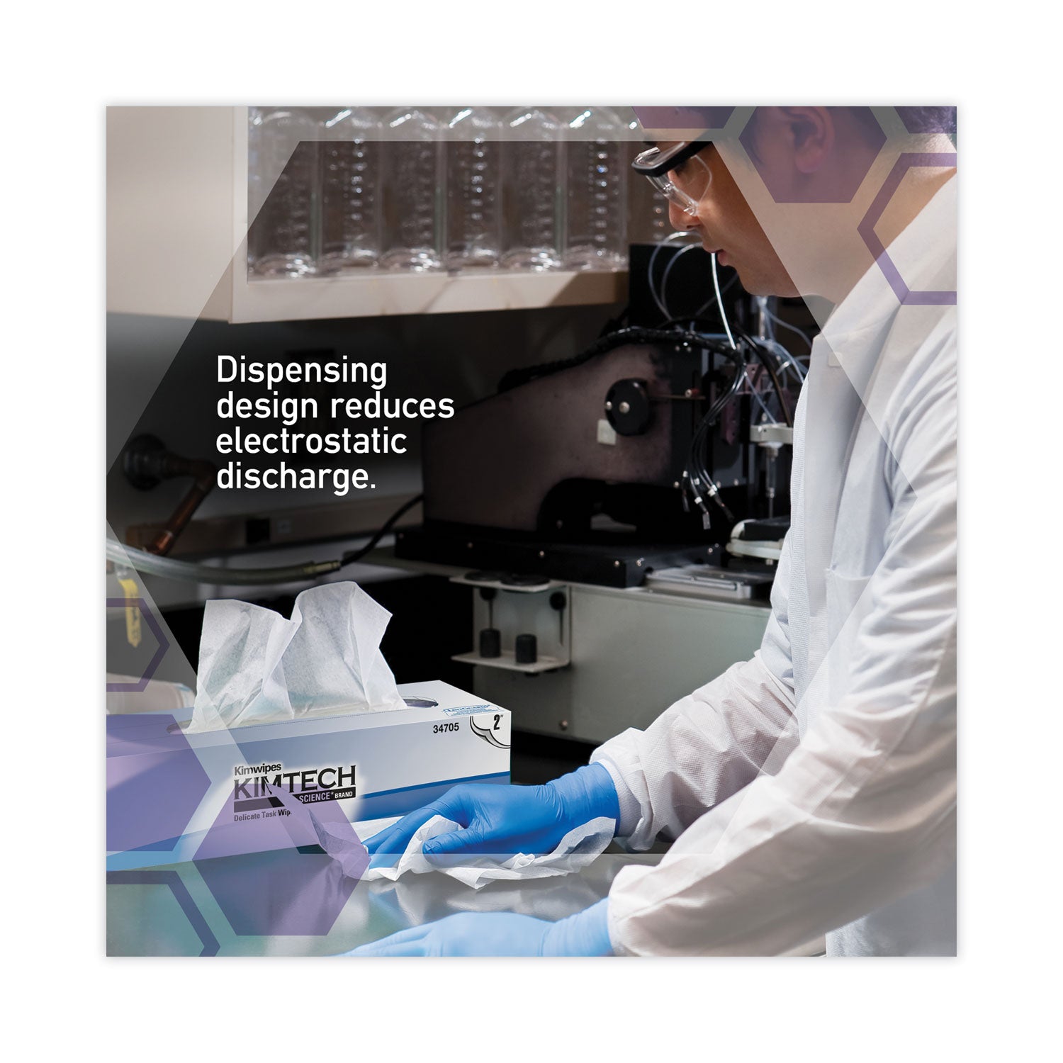 KIMTECH Delicate Task Wipers - Pop-Up Box - For Laboratory - Absorbent - White/ - 1 Box