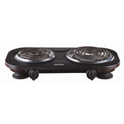 Brentwood 1500w Double Electric Burner - Black
