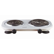 Brentwood TS-361W 1500w Double Electric Burner, White