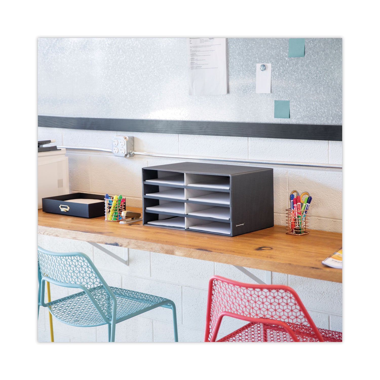 Compartment Size : 2.13" x 9" x 12" - 10.30" Height x 19.50" Width x 12.40" Depth - Desktop - 60% Recycled - White - 1 Each