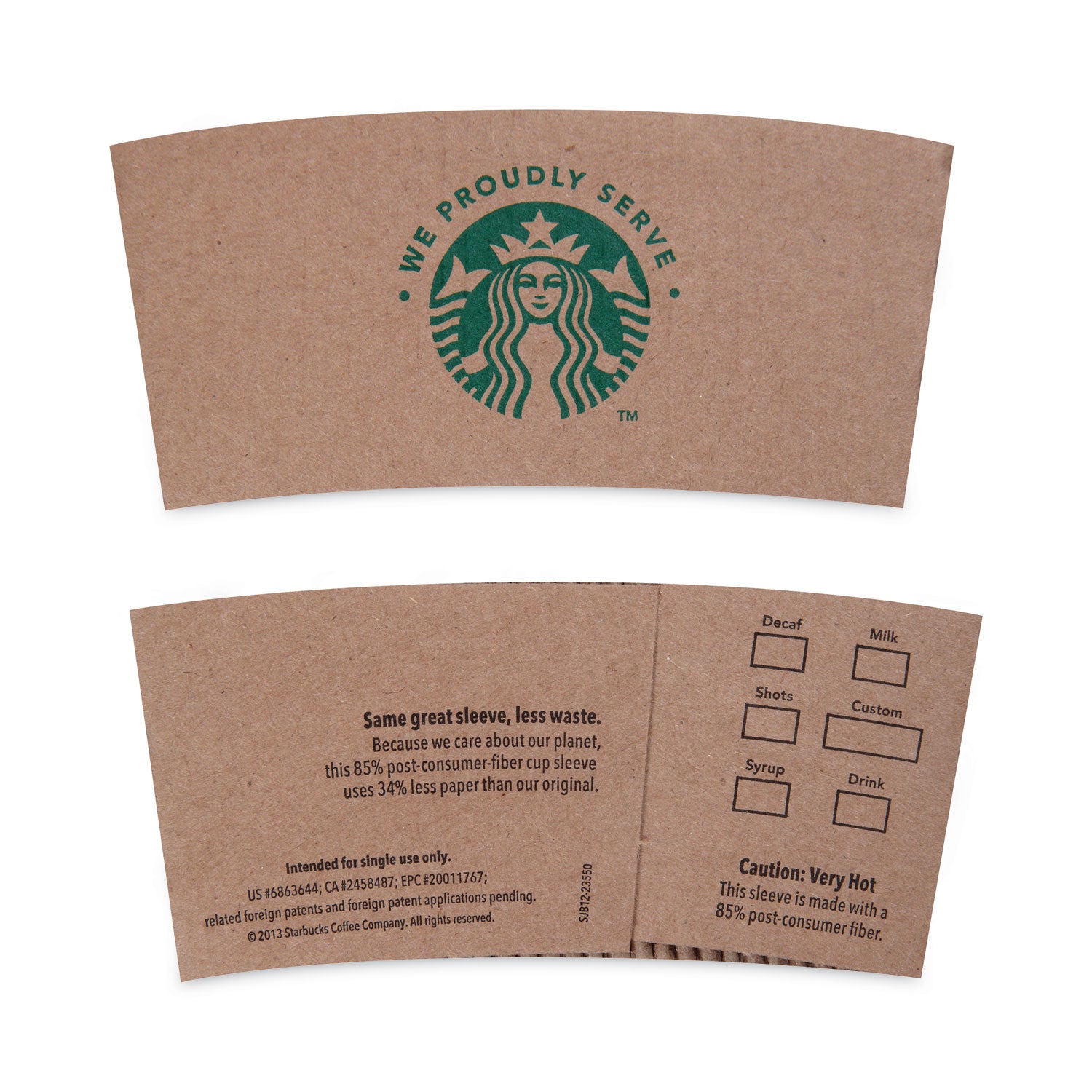 Cup Sleeves, Fits 12, 16, 20 Oz Hot Cups, Kraft, 1,380/carton