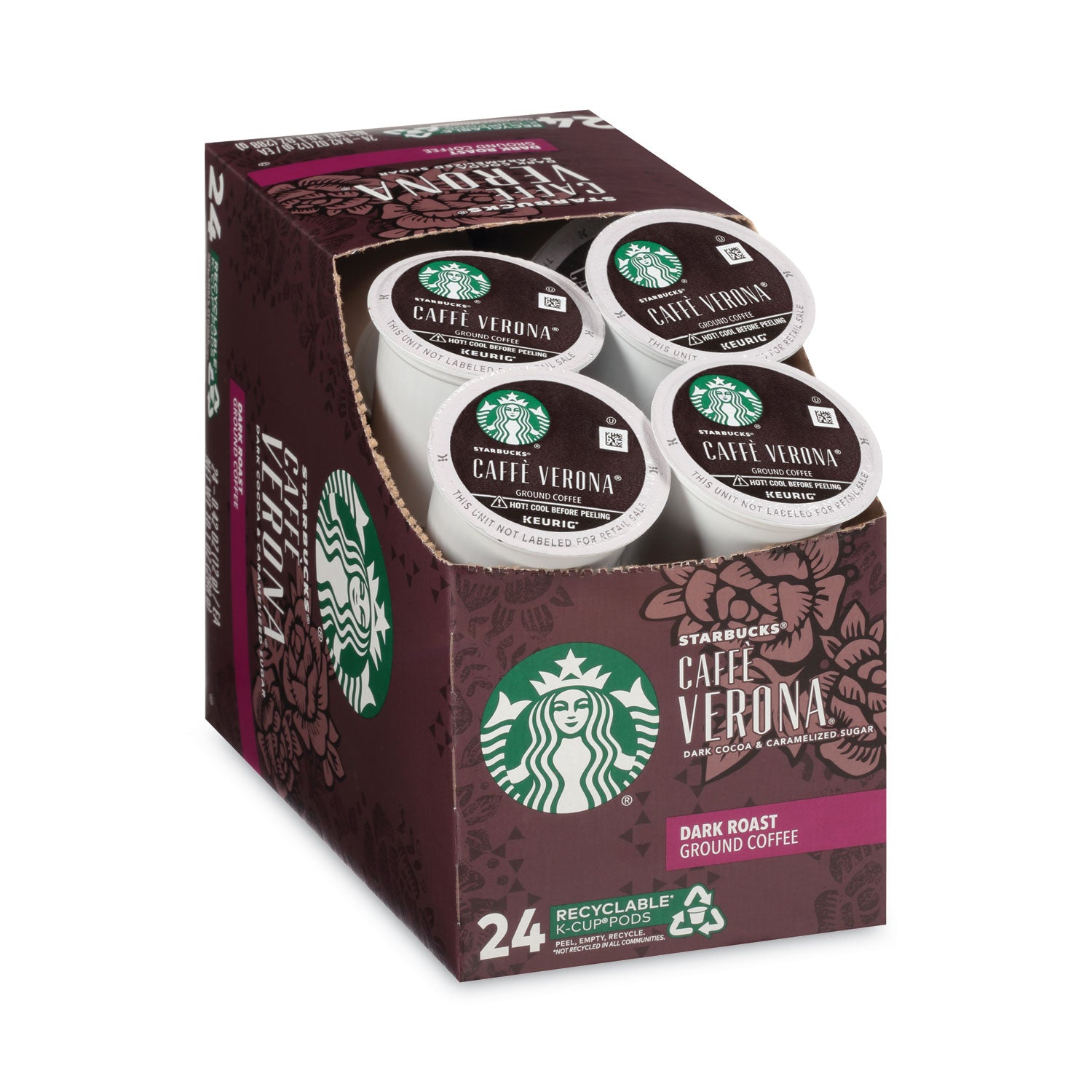 Caffe Verona Coffee K-Cups Pack, 24/box, 4 Boxes/carton