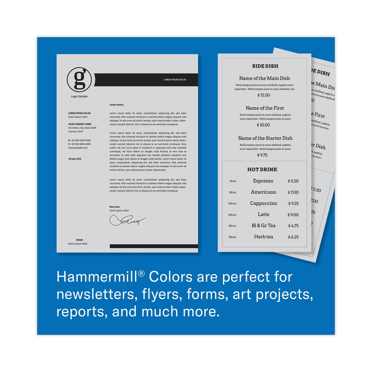 Hammermill Colors Recycled Copy Paper - Gray - Letter - 8 1/2" x 11" - 20 lb Basis Weight - Smooth - Sustainable Forestry Initiative (SFI) - Archival-safe, Acid-free, Jam-free - Gray - 500 / Ream