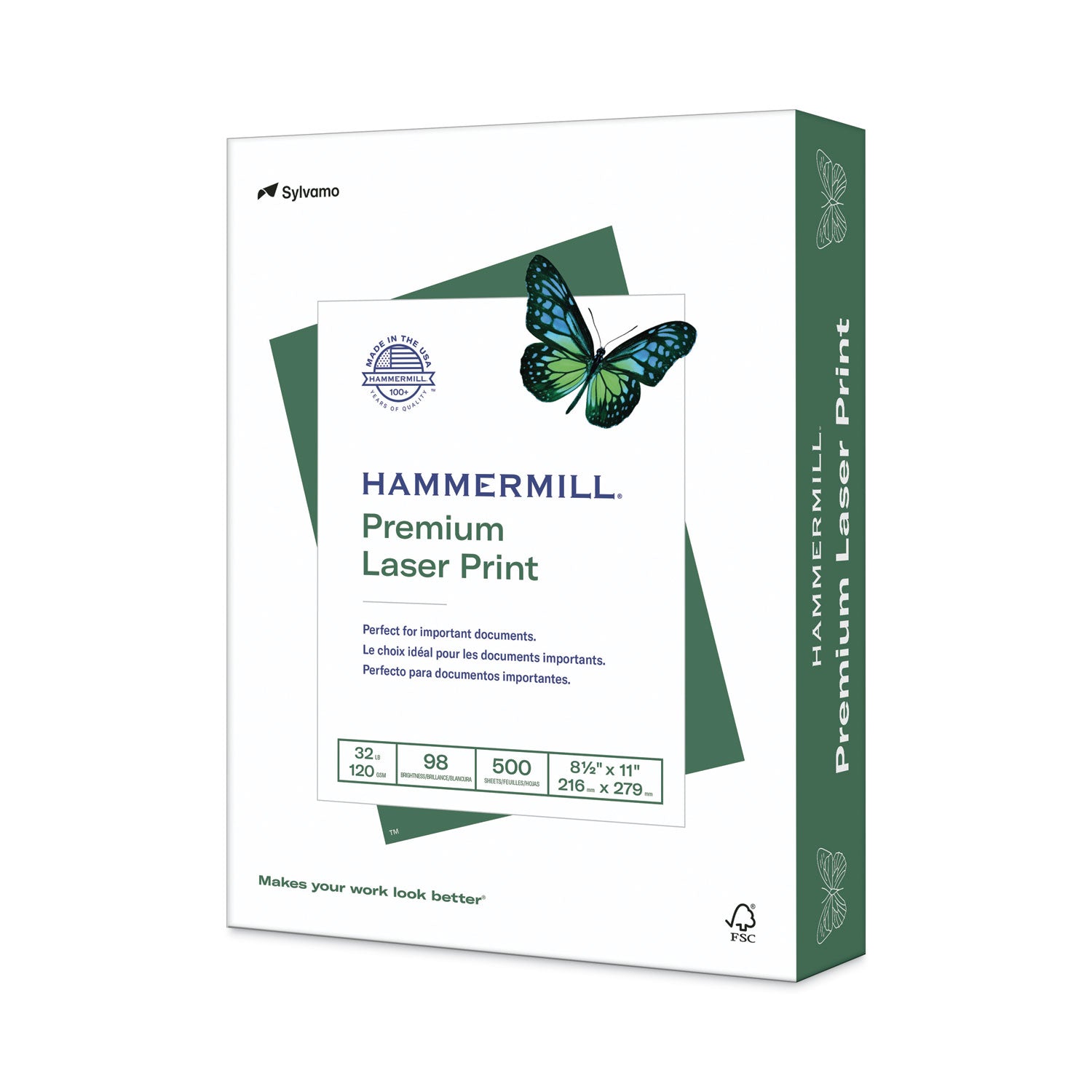 98 Brightness - Letter - 8 1/2" x 11" - 32 lb Basis Weight - Ultra Smooth - Sustainable Forestry Initiative (SFI) - White - 500 Sheets per Ream - 8 / Carton