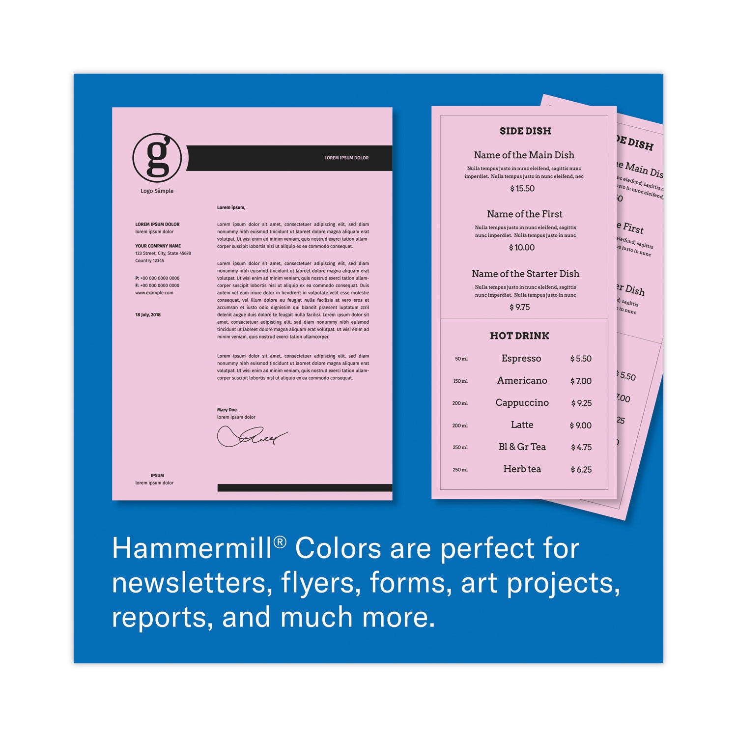 Hammermill Colors Recycled Copy Paper - Lilac - Letter - 8 1/2" x 11" - 20 lb Basis Weight - Smooth - Sustainable Forestry Initiative (SFI) - Archival-safe, Acid-free, Jam-free - Lilac - 500 / Ream