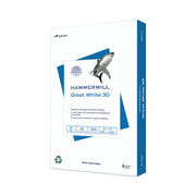 Hammermill Great White Recycled Copy Paper - White - 92 Brightness - 11" x 17" - 20 lb Basis Weight - Acid-free, Moisture Resistant, Archival-safe, Jam-free - White - 500 / Ream
