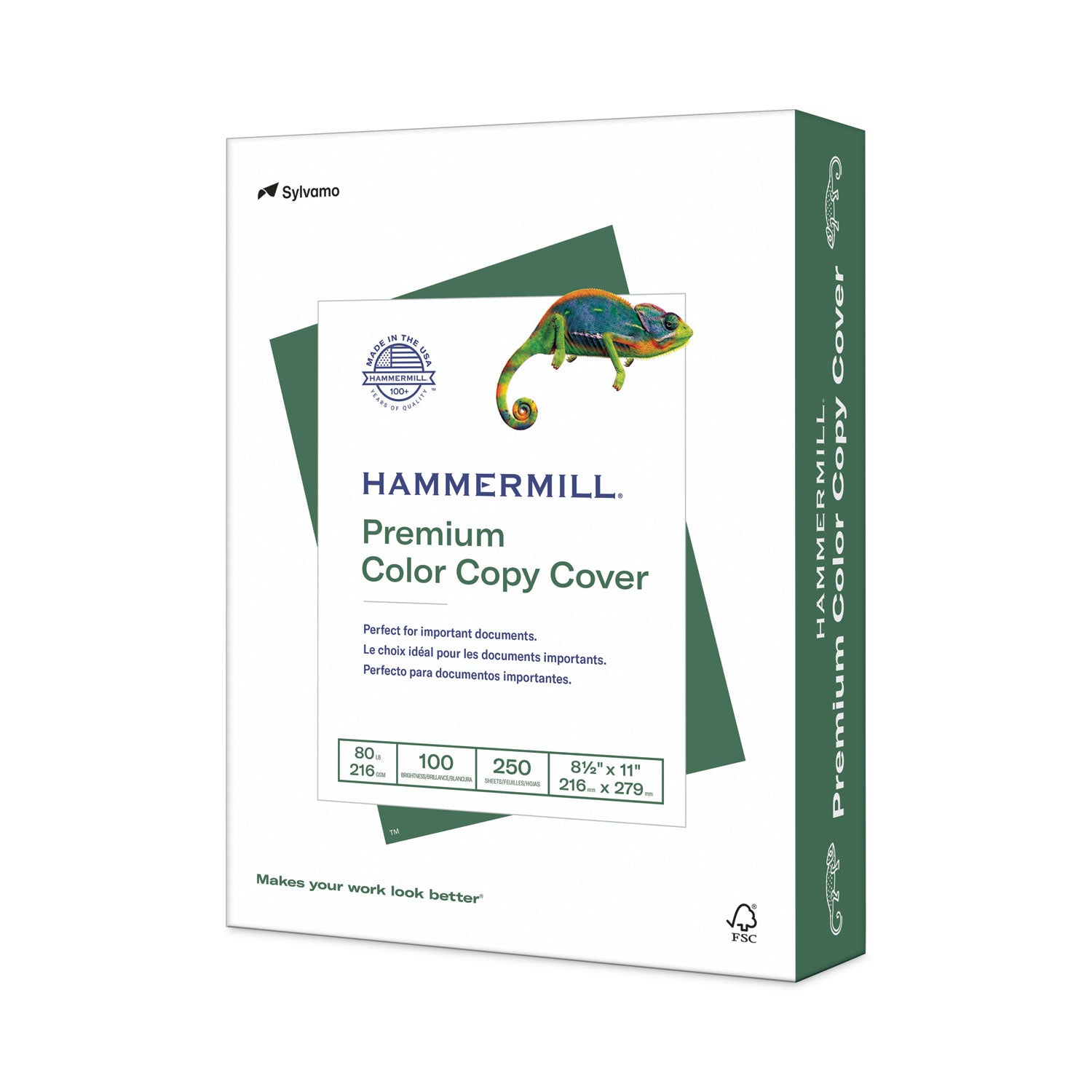 Hammermill Premium Color Copy Cover - White - 100 Brightness - Letter - 8 1/2" x 11" - 80 lb Basis Weight - Extra Smooth - Acid-free, Jam-free - White - 1 Pack