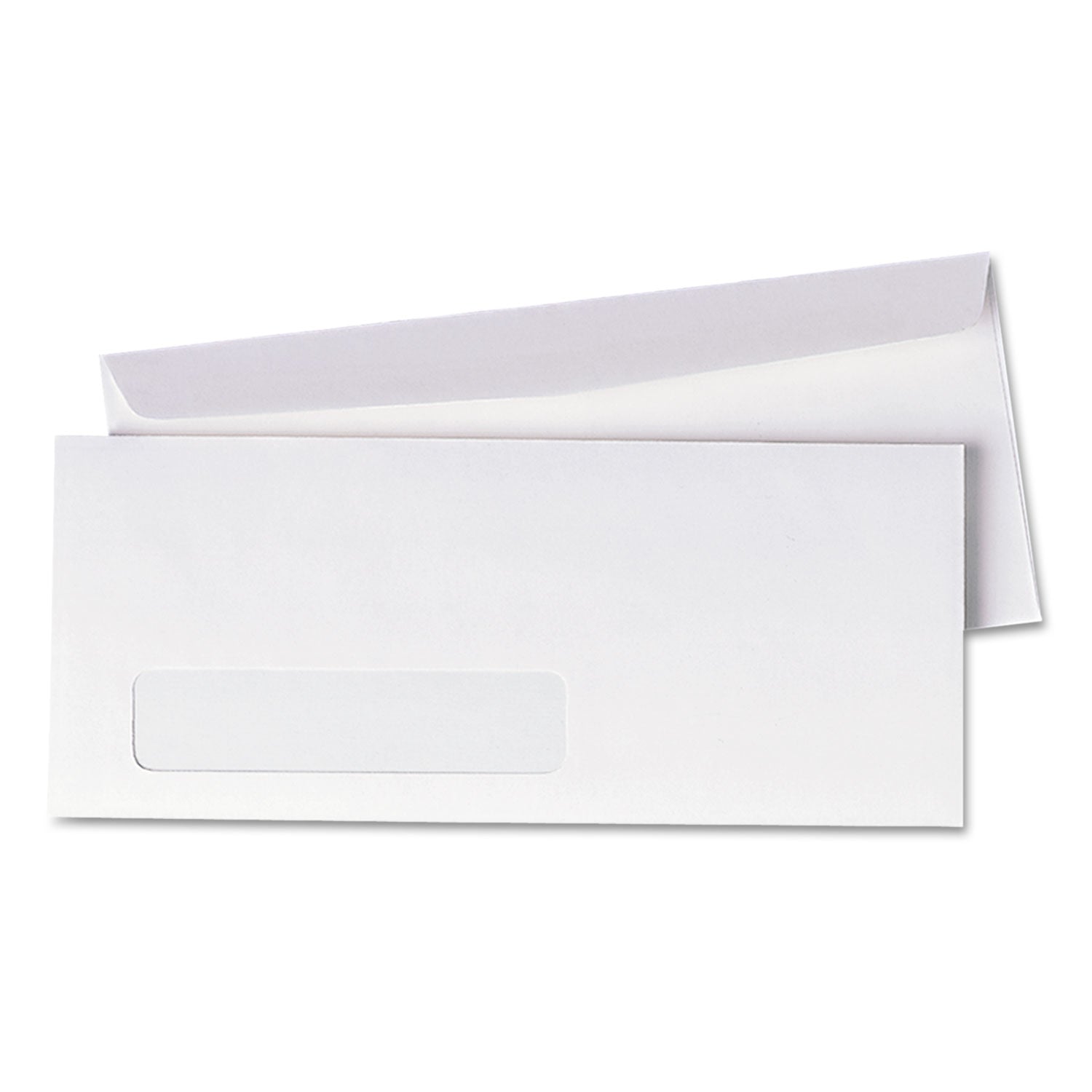 Single Window - #10 - 4 1/8" Width x 9 1/2" Length - 24 lb - Adhesive - White - Wove - 500 / Box