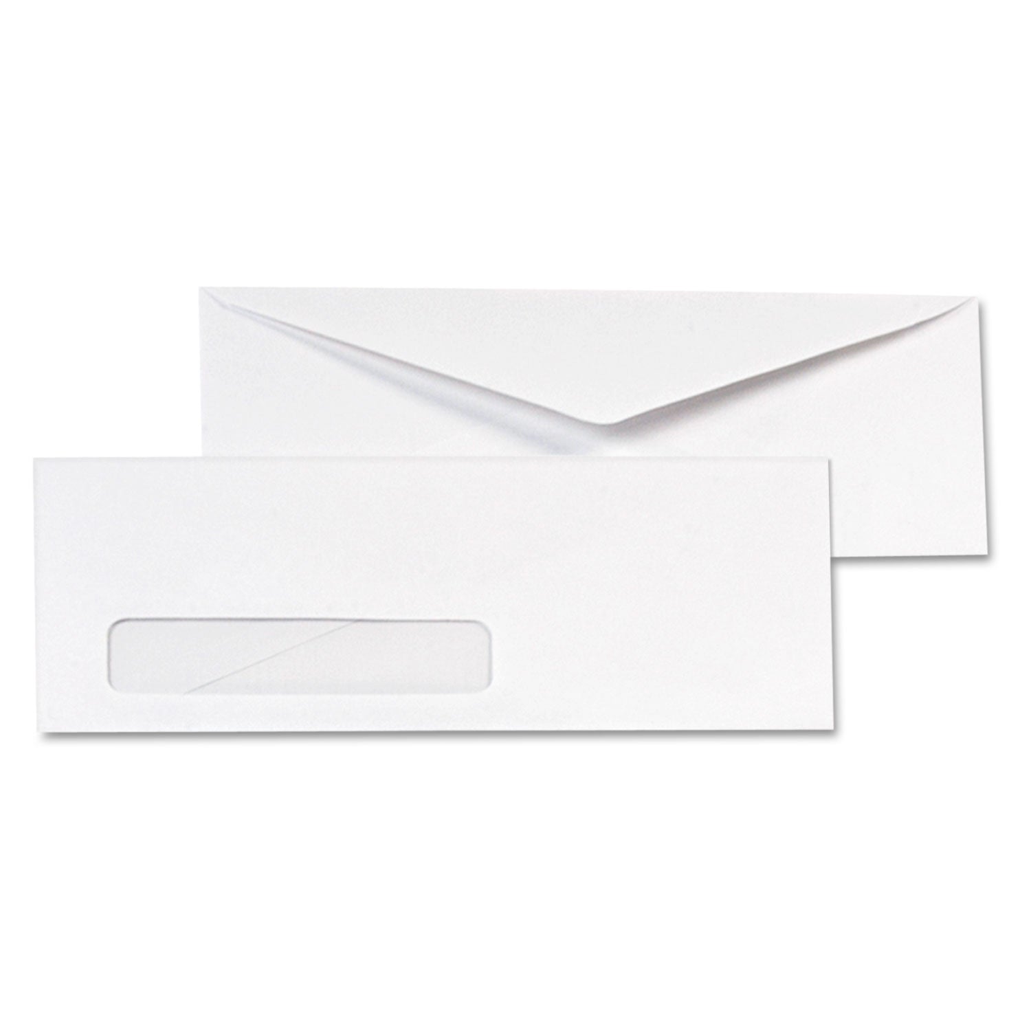Single Window - #10 - 4 1/8" Width x 9 1/2" Length - 24 lb - Adhesive - White - Wove - 500 / Box