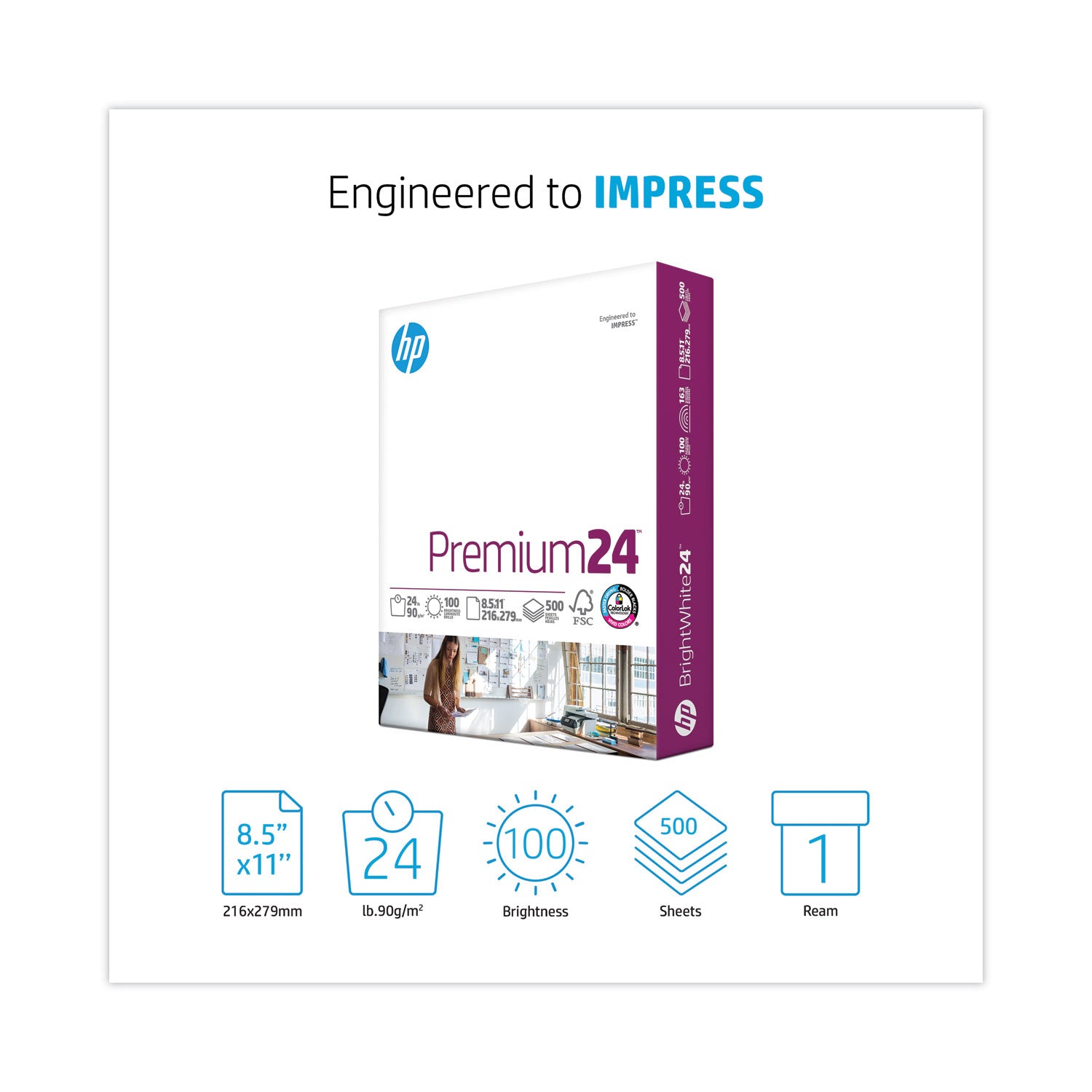 HP Papers Premium Paper - 1 Ream - White