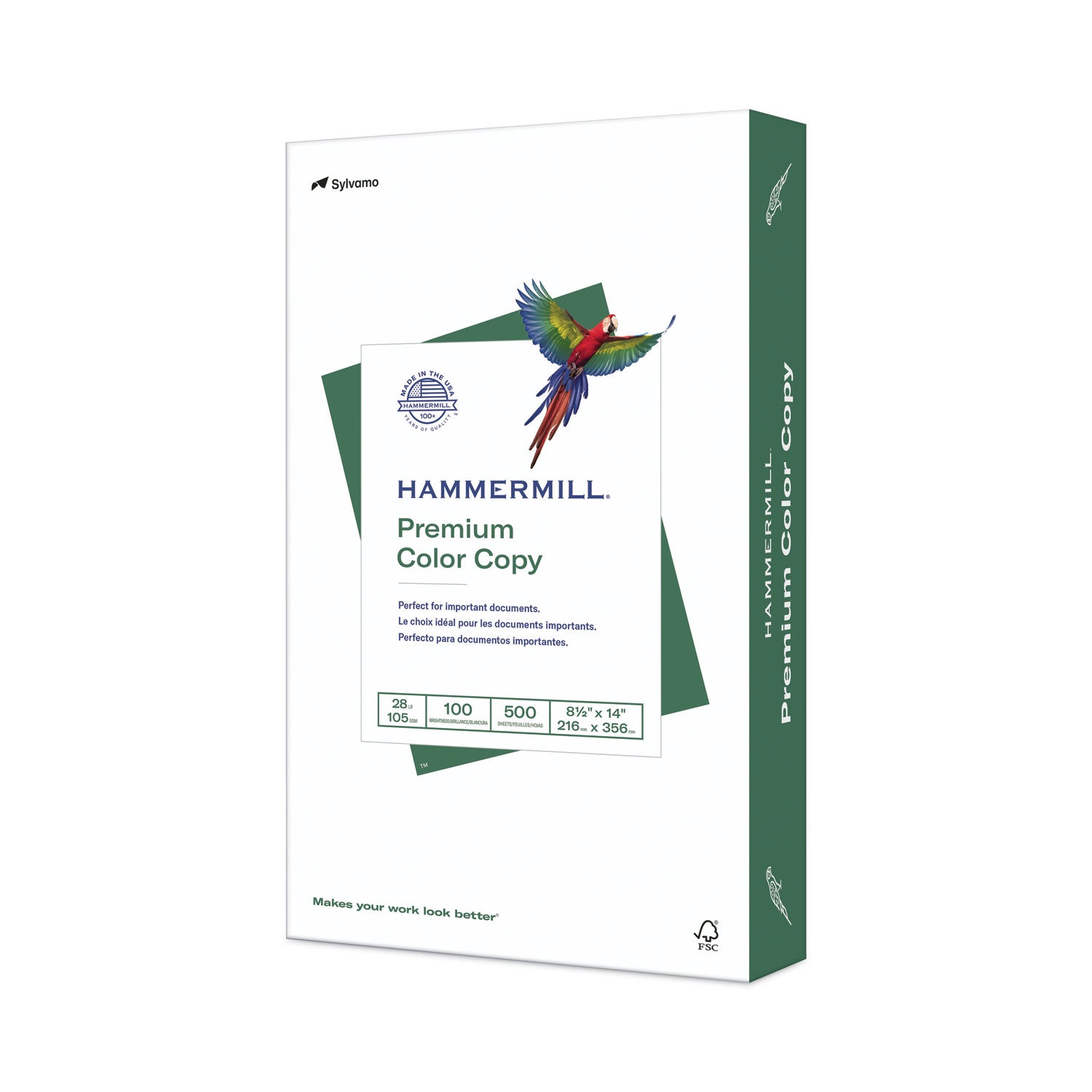 Hammermill Premium Color Copy Paper - White - 100 Brightness - Legal - 8 1/2" x 14" - 28 lb Basis Weight - Ultra Smooth - White - 500 / Ream