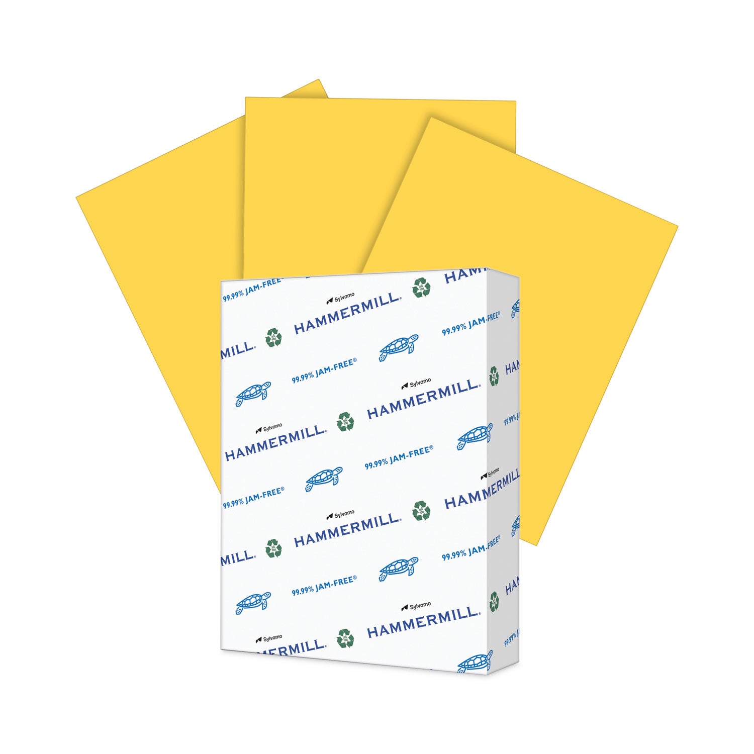 Hammermill Colors Recycled Copy Paper - Gold - Letter - 8 1/2" x 11" - 20 lb Basis Weight - Smooth - Sustainable Forestry Initiative (SFI) - Archival-safe, Acid-free, Jam-free - Gold - 10 / Pack