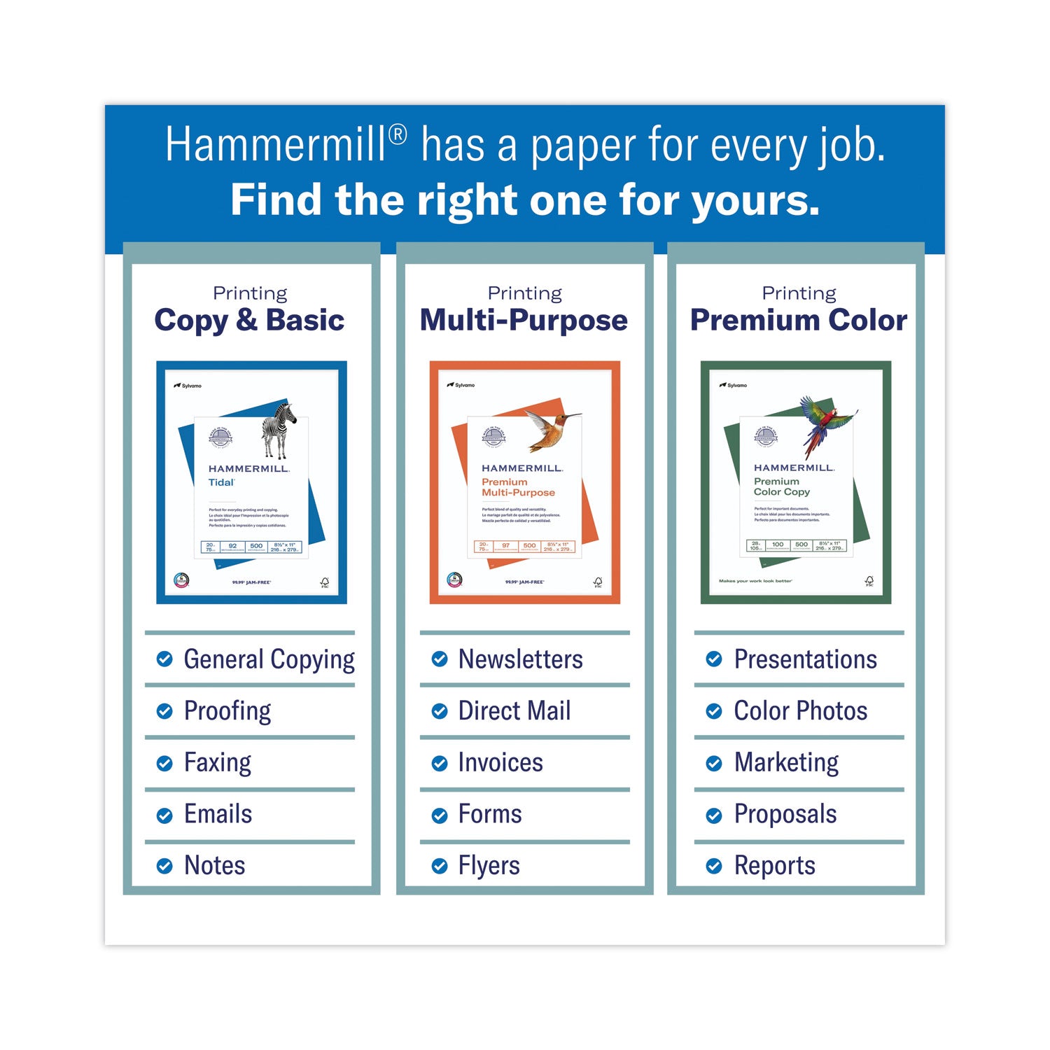 Hammermill Fore Multipurpose Copy Paper - White - 96 Brightness - Letter - 8 1/2" x 11" - 24 lb Basis Weight - Jam-free, Archival-safe - White - 500 Sheets per Ream - 10 / Carton
