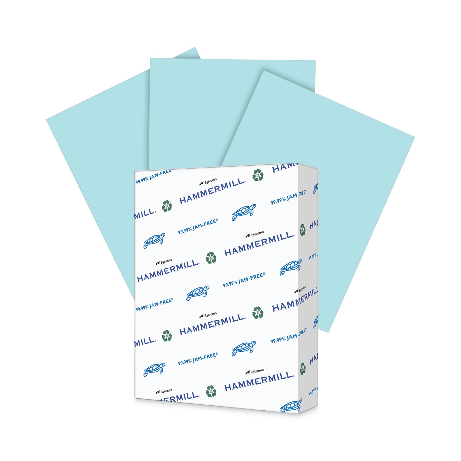 Hammermill Colors Recycled Copy Paper - Blue - Letter - 8 1/2" x 11" - 20 lb Basis Weight - Smooth - Sustainable Forestry Initiative (SFI) - Archival-safe, Acid-free, Jam-free - Blue - 500 / Ream
