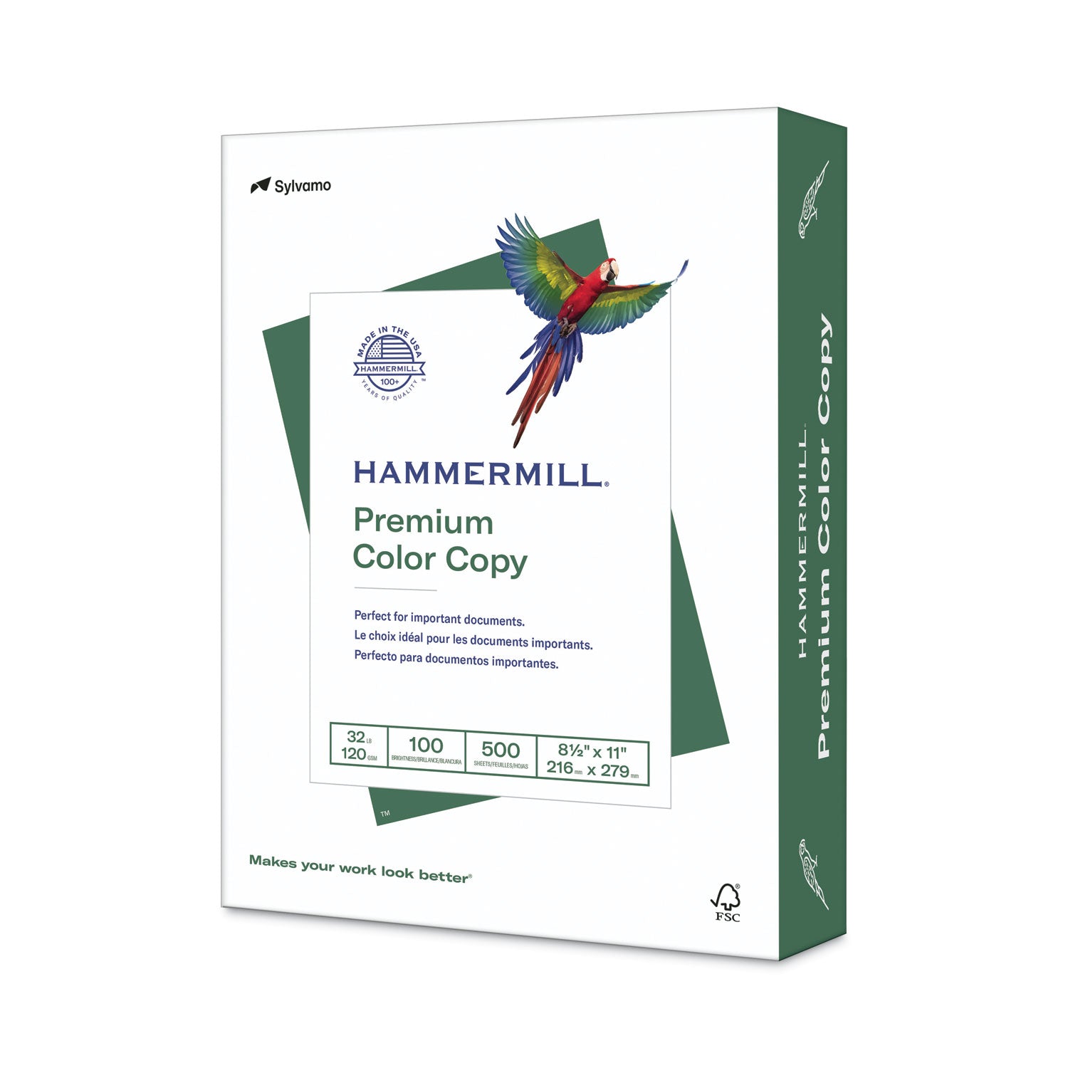 Hammermill Premium Color Copy Paper - White - 100 Brightness - Letter - 8 1/2" x 11" - 32 lb Basis Weight - White - 500 / Ream
