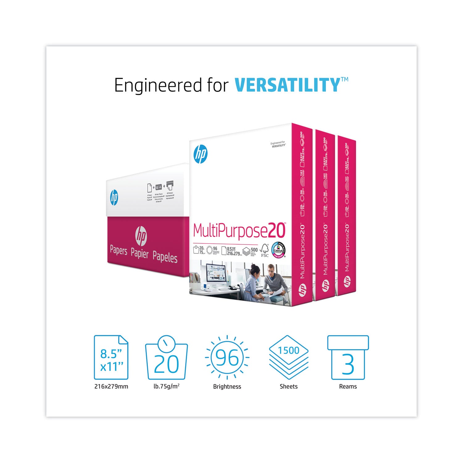 HP Papers MultiPurpose20 Paper - White