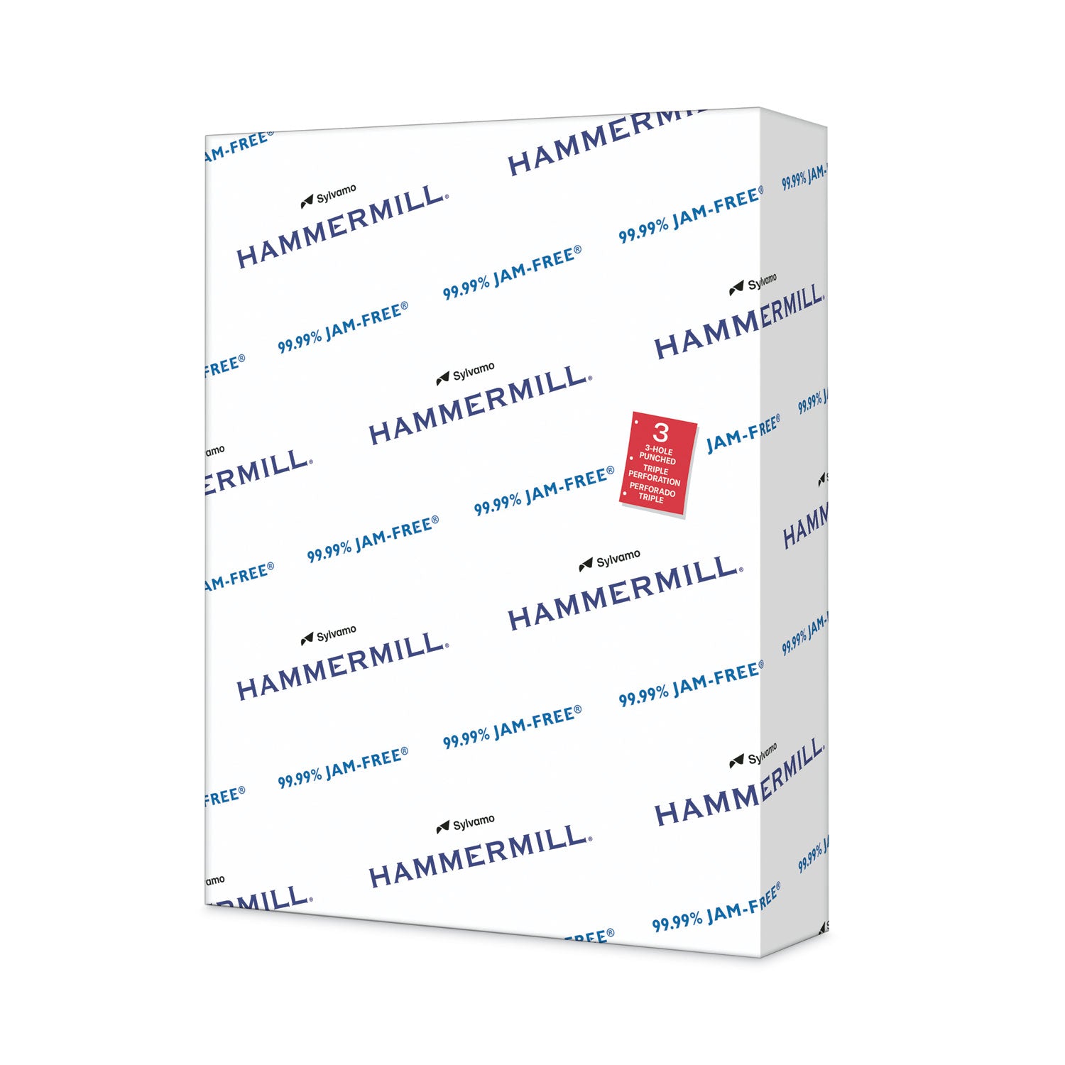 Hammermill Copy Plus 3HP Paper - White - 92 Brightness - Letter - 8 1/2" x 11" - 20 lb Basis Weight - Acid-free, Pre-punched, Quick Drying - White - 500 / Pack