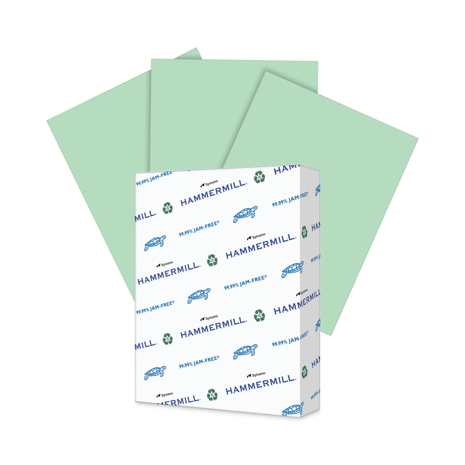 Hammermill Colors Recycled Copy Paper - Green - Letter - 8 1/2" x 11" - 20 lb Basis Weight - Smooth - Sustainable Forestry Initiative (SFI) - Acid-free, Archival-safe, Jam-free - Green - 10 / Pack