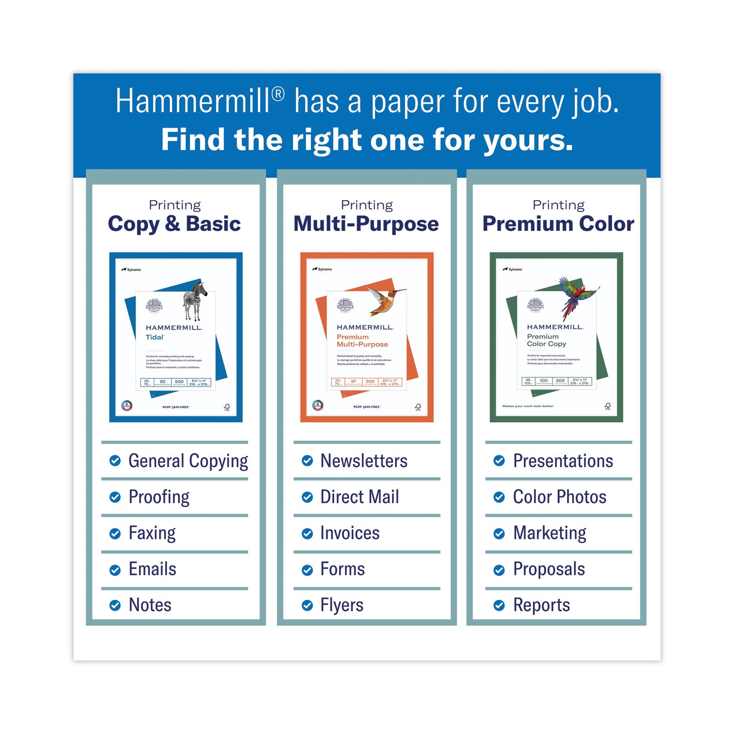 Hammermill Colors Recycled Copy Paper - Gray - Letter - 8 1/2" x 11" - 20 lb Basis Weight - Smooth - Sustainable Forestry Initiative (SFI) - Archival-safe, Acid-free, Jam-free - Gray - 500 / Ream