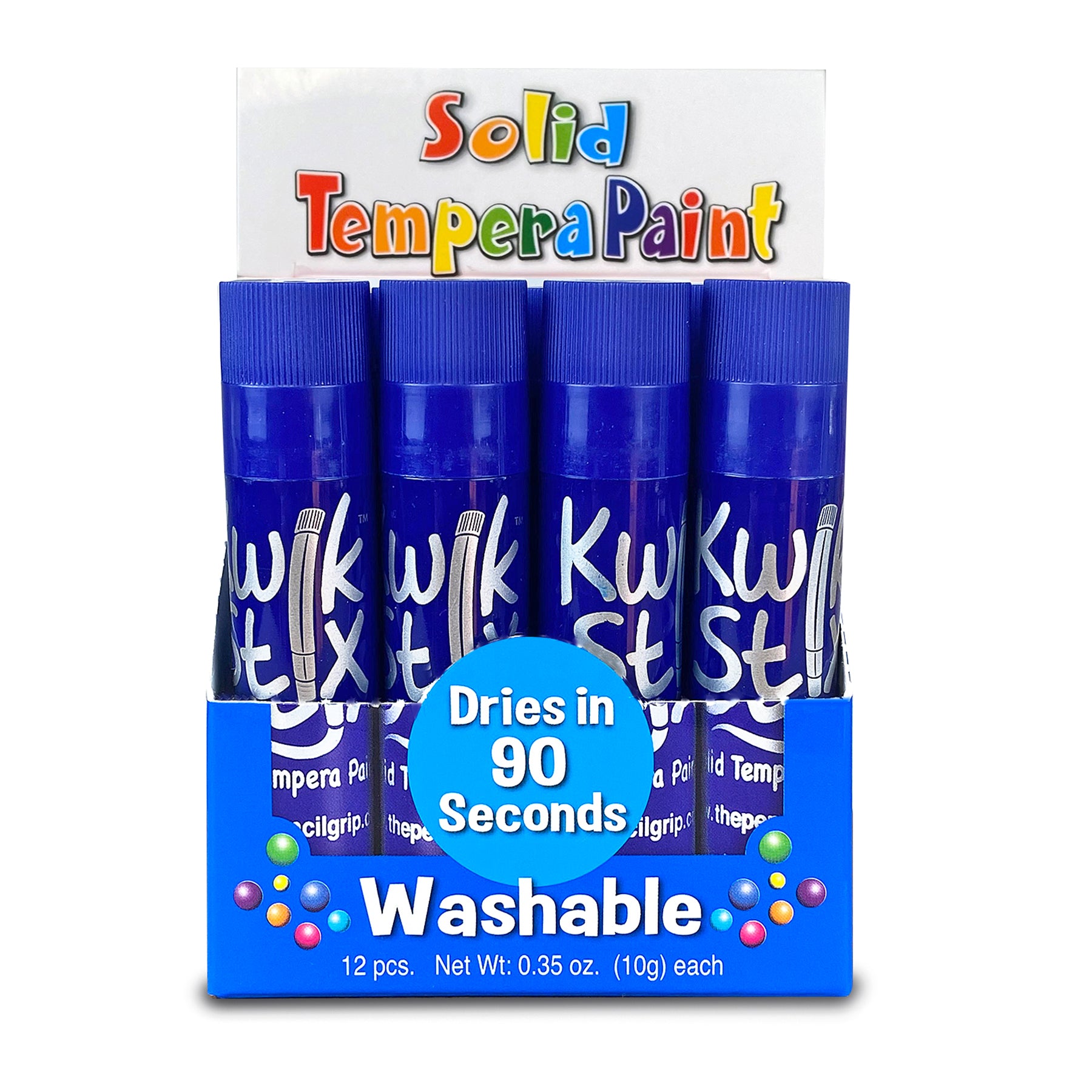 Solid Tempera Paint Sticks, Single Color Pack, Blue, Pack of 12